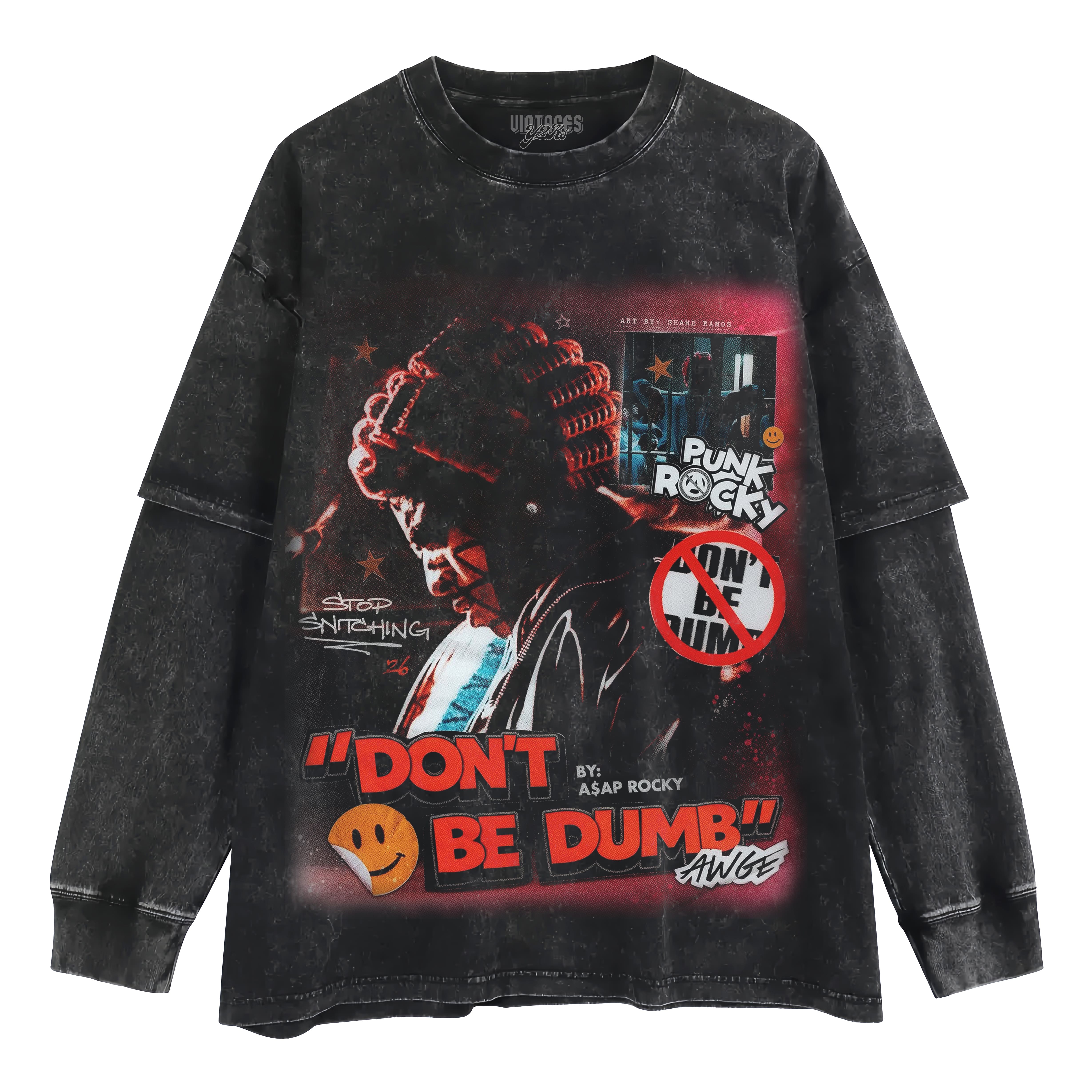 ASAP ROCKY - DON'T BE DUMB LAYERED LONG SLEEVE