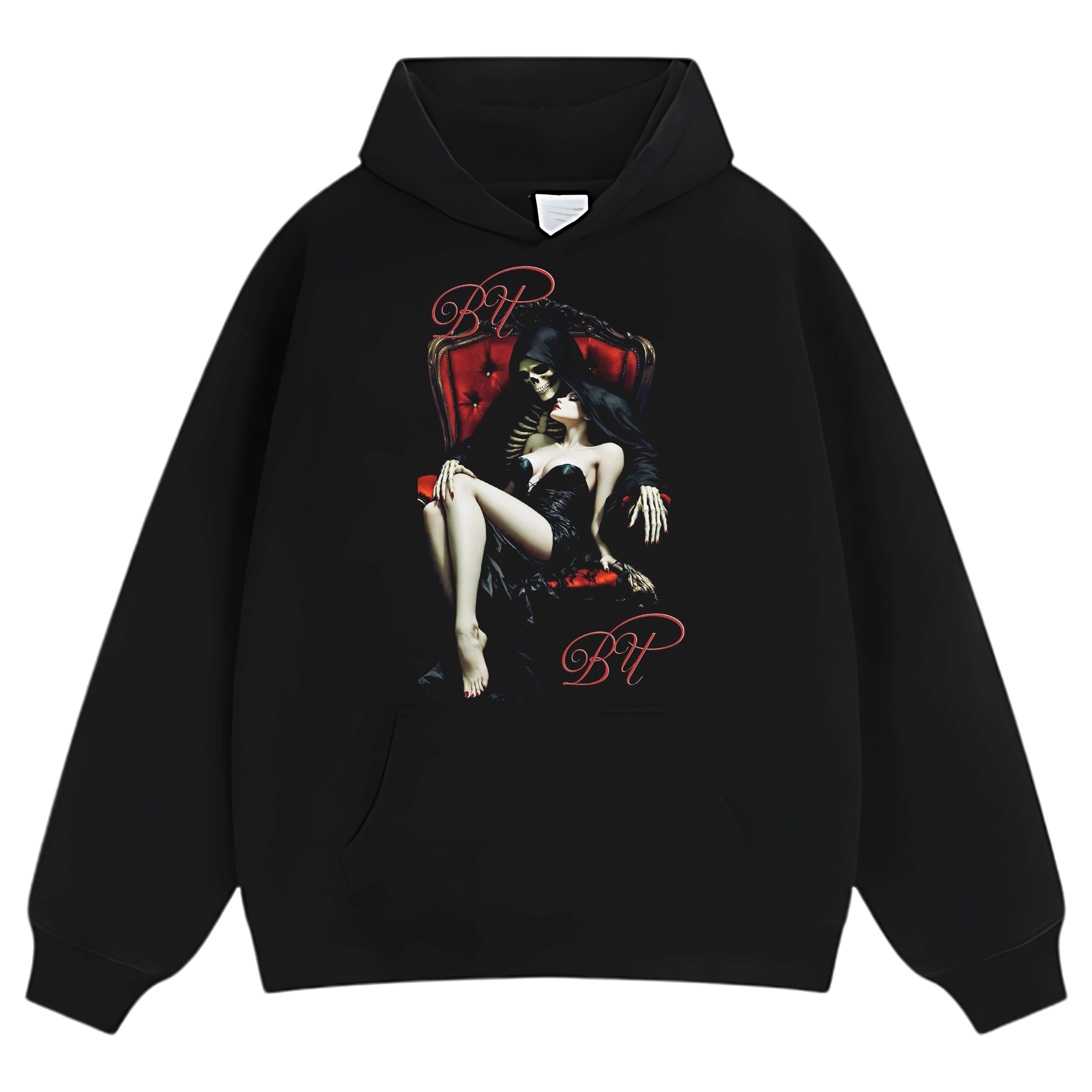 BEAUTIFUL WOMAN LYING ON THE SKELETON TEE