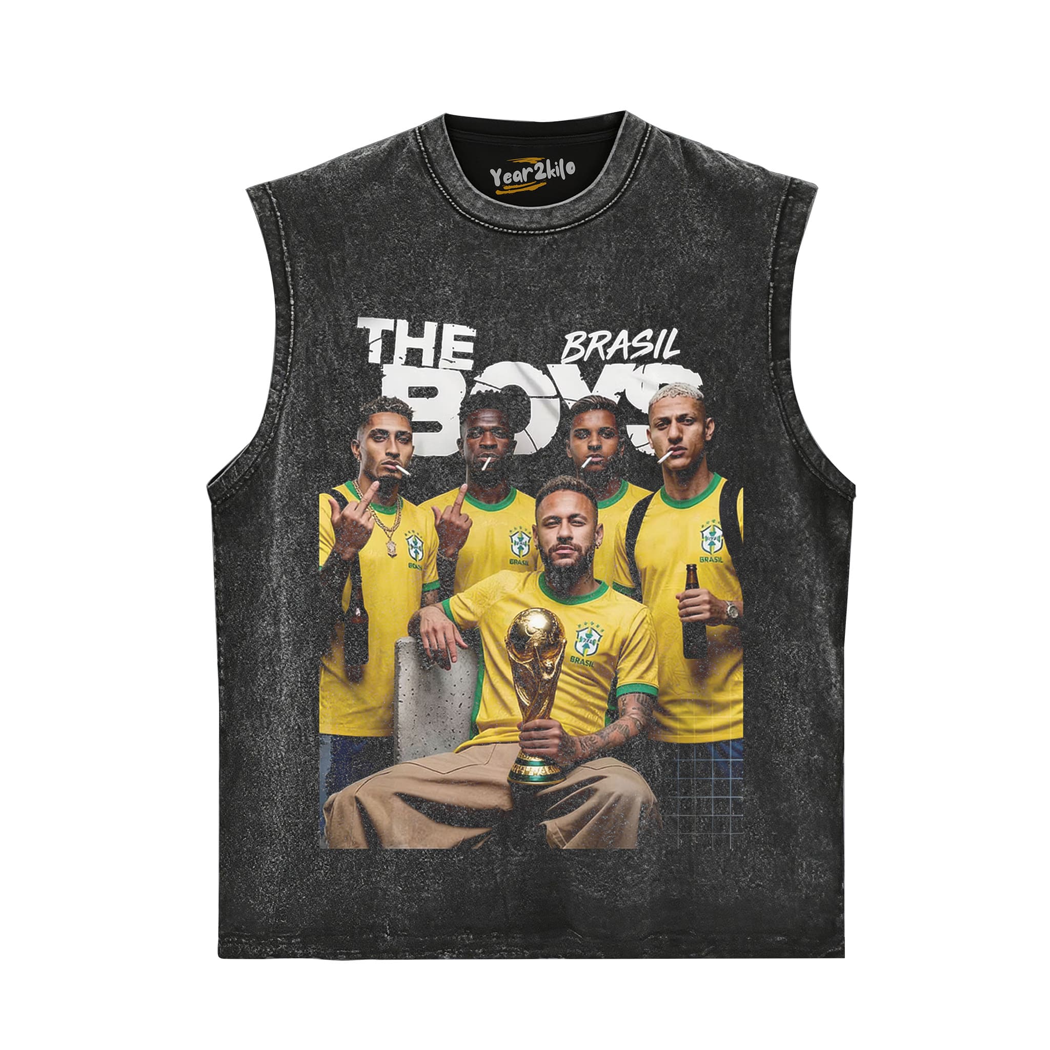 BRASIL THE BOYS FOOTBALL PRINT TANK TOP & TEE & LONG SLEEVE & LAYERED LS & HOODIE