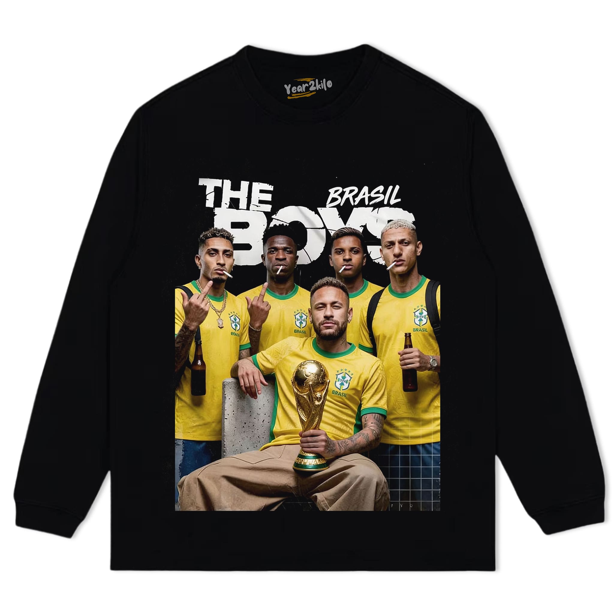 BRASIL THE BOYS FOOTBALL PRINT TANK TOP & TEE & LONG SLEEVE & LAYERED LS & HOODIE
