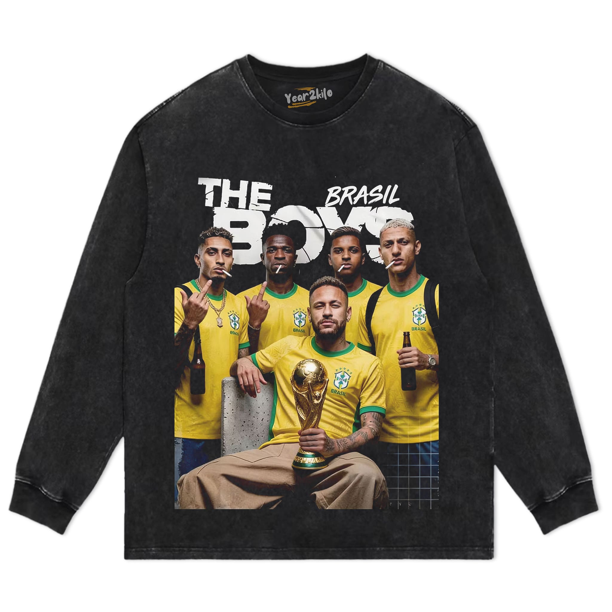 BRASIL THE BOYS FOOTBALL PRINT TANK TOP & TEE & LONG SLEEVE & LAYERED LS & HOODIE