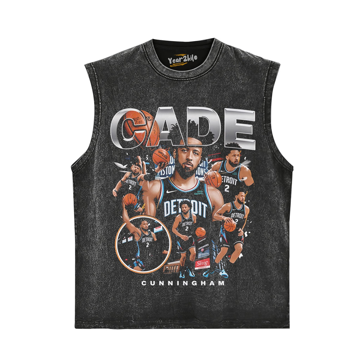CADE CUNNINGHAM COLLAGE BOOTLEG TANK TOP & TEE & LONG SLEEVE & LAYERED LS & HOODIE