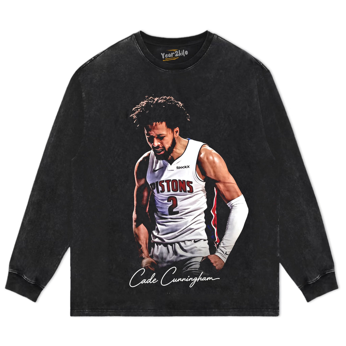 CADE CUNNINGHAM PISTONS 2 TANK TOP & TEE & LONG SLEEVE & LAYERED LS & HOODIE