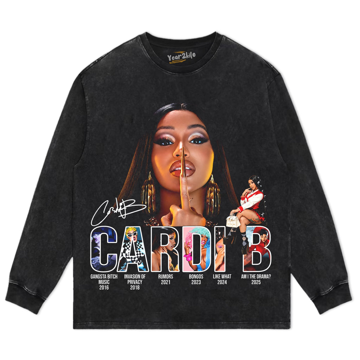 CARDI B VINTAGE V5 TANK TOP & TEE & LONG SLEEVE & LAYERED LS & HOODIE