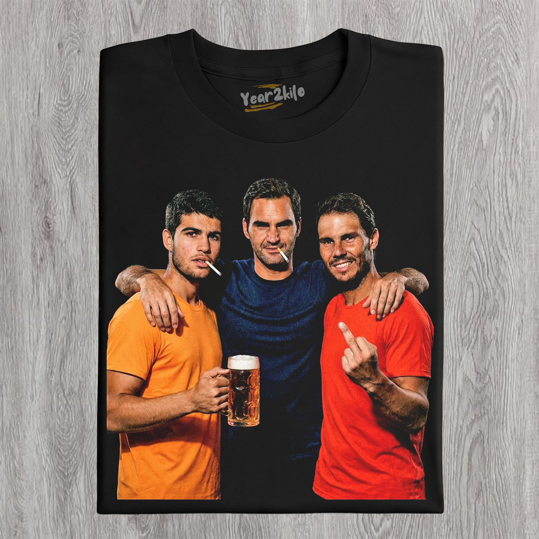 CARLOS ALCARAZ & ROGER FEDERER & RAFAEL NADAL 2026 VINTAGE TANK TOP & TEE & LONG SLEEVE & LAYERED LS & HOODIE