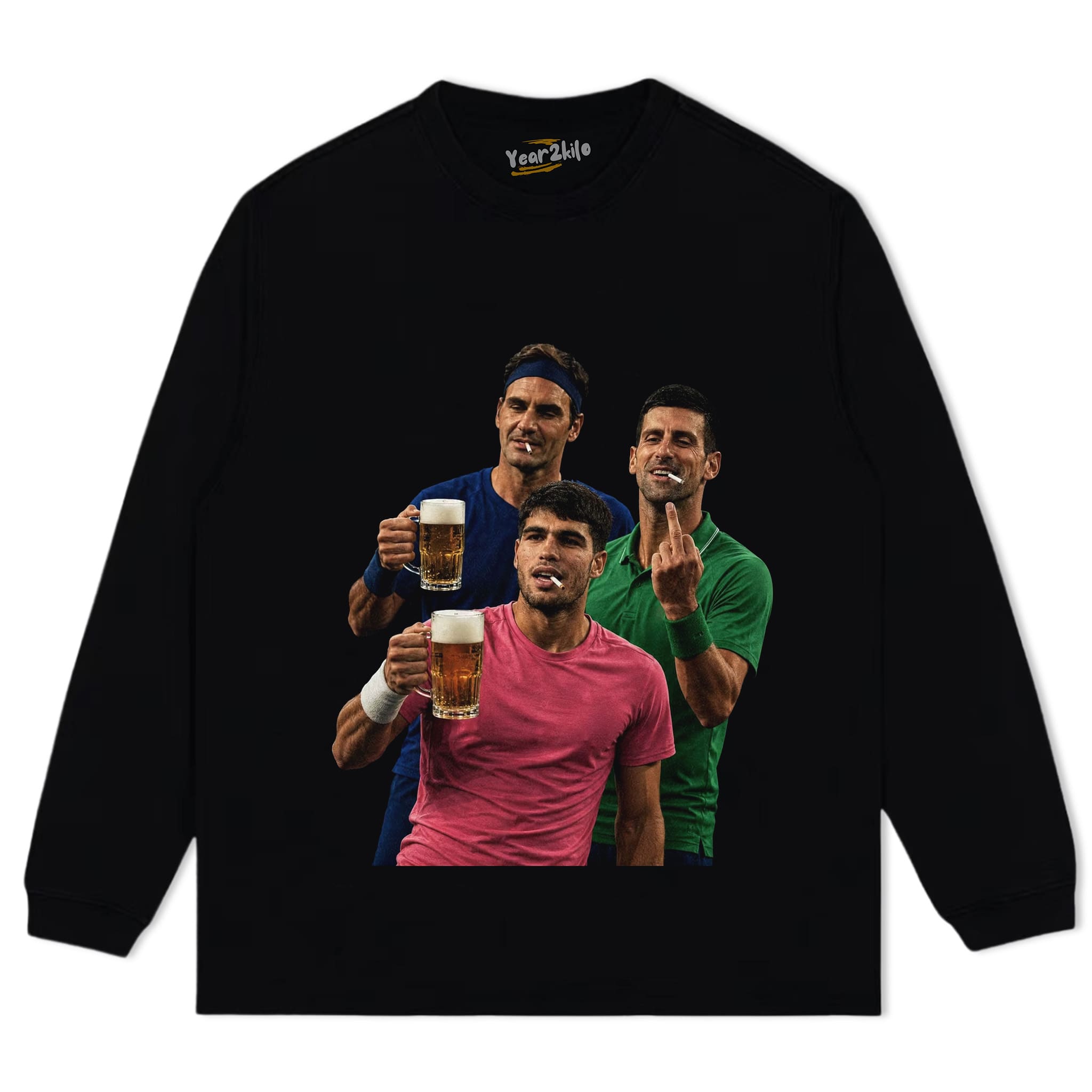 CARLOS ALCARAZ & ROGER FEDERER & NOVAK DJOKOVIC 2026 VINTAGE TANK TOP & TEE & LONG SLEEVE & LAYERED LS & HOODIE