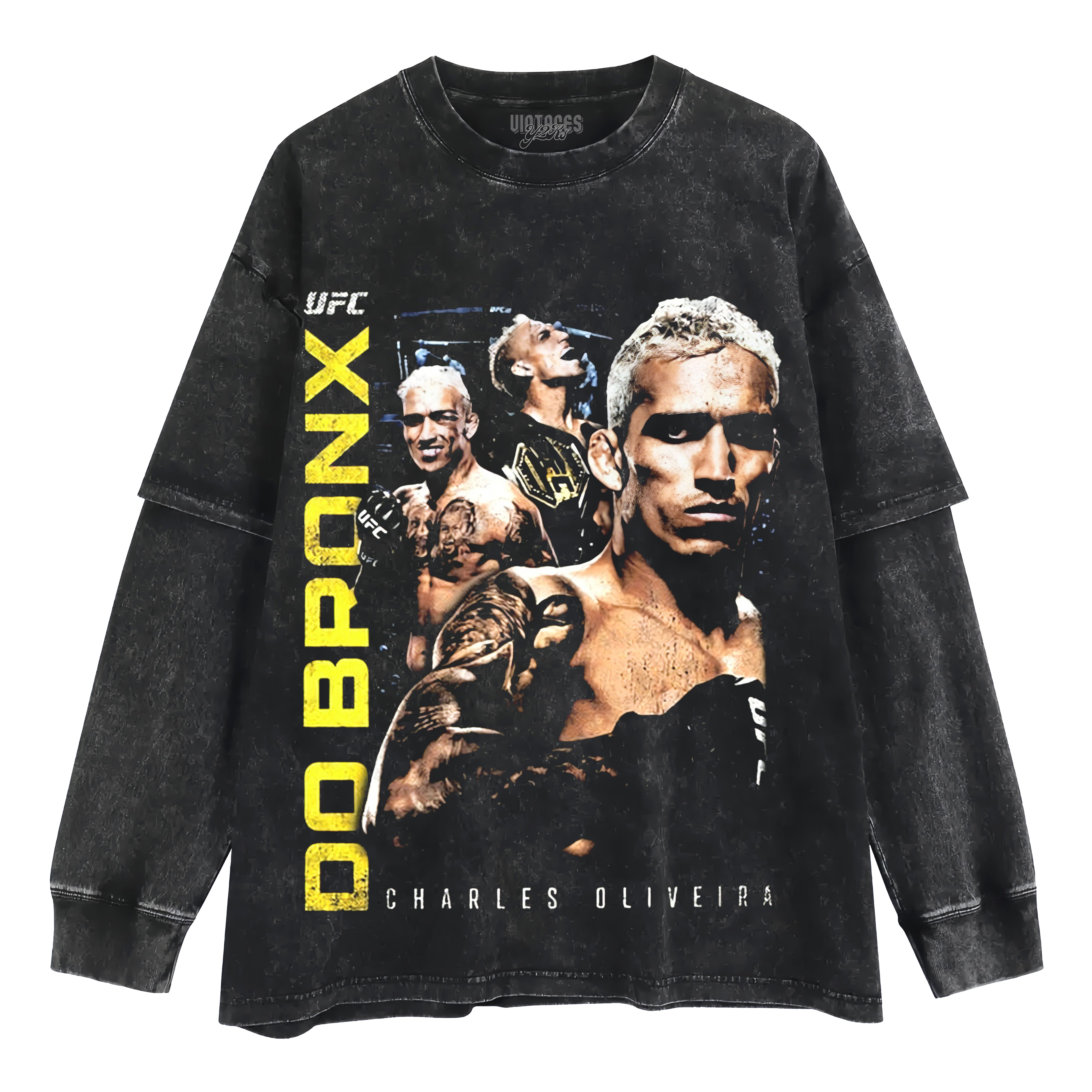 CHARLES OLIVEIRA RETRO VINTAGE LAYERED LONG SLEEVE