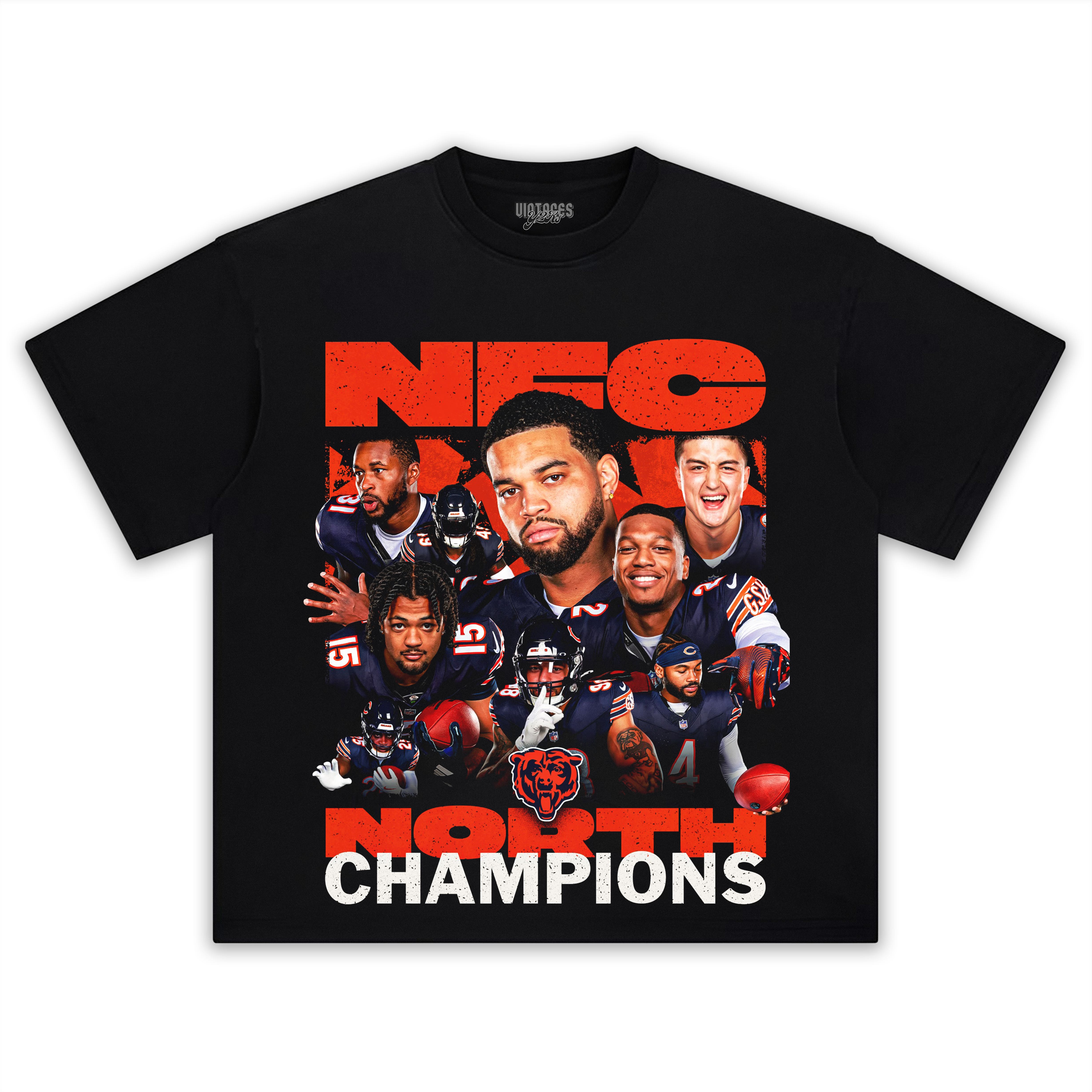 CHICAGO BEARS 2025 NFC NORTH CHAMPIONS TEE & LS & HOODIE