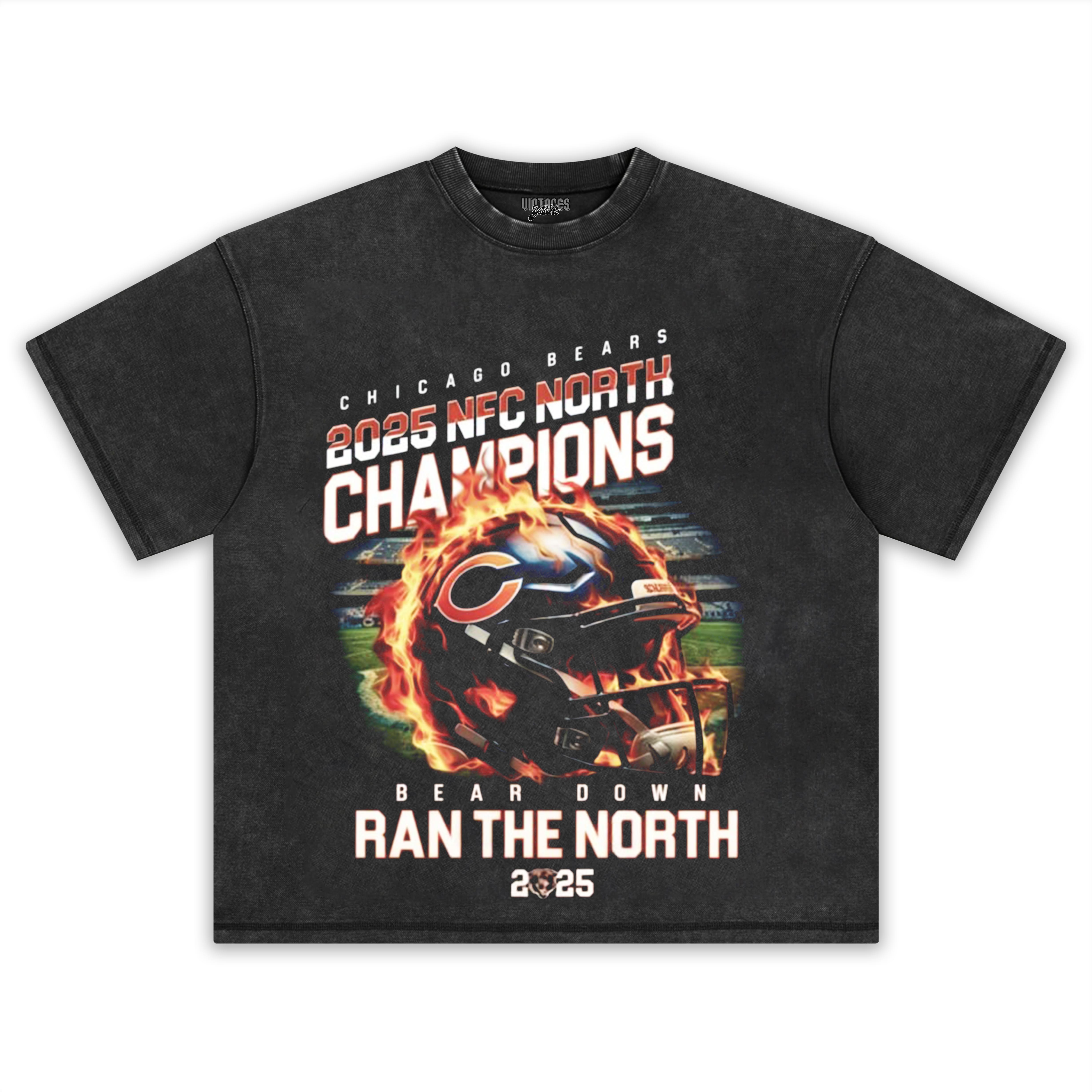CHICAGO BEARS 2025 NFC NORTH DIVISION CHAMPIONS V2 TEE & LS & HOODIE