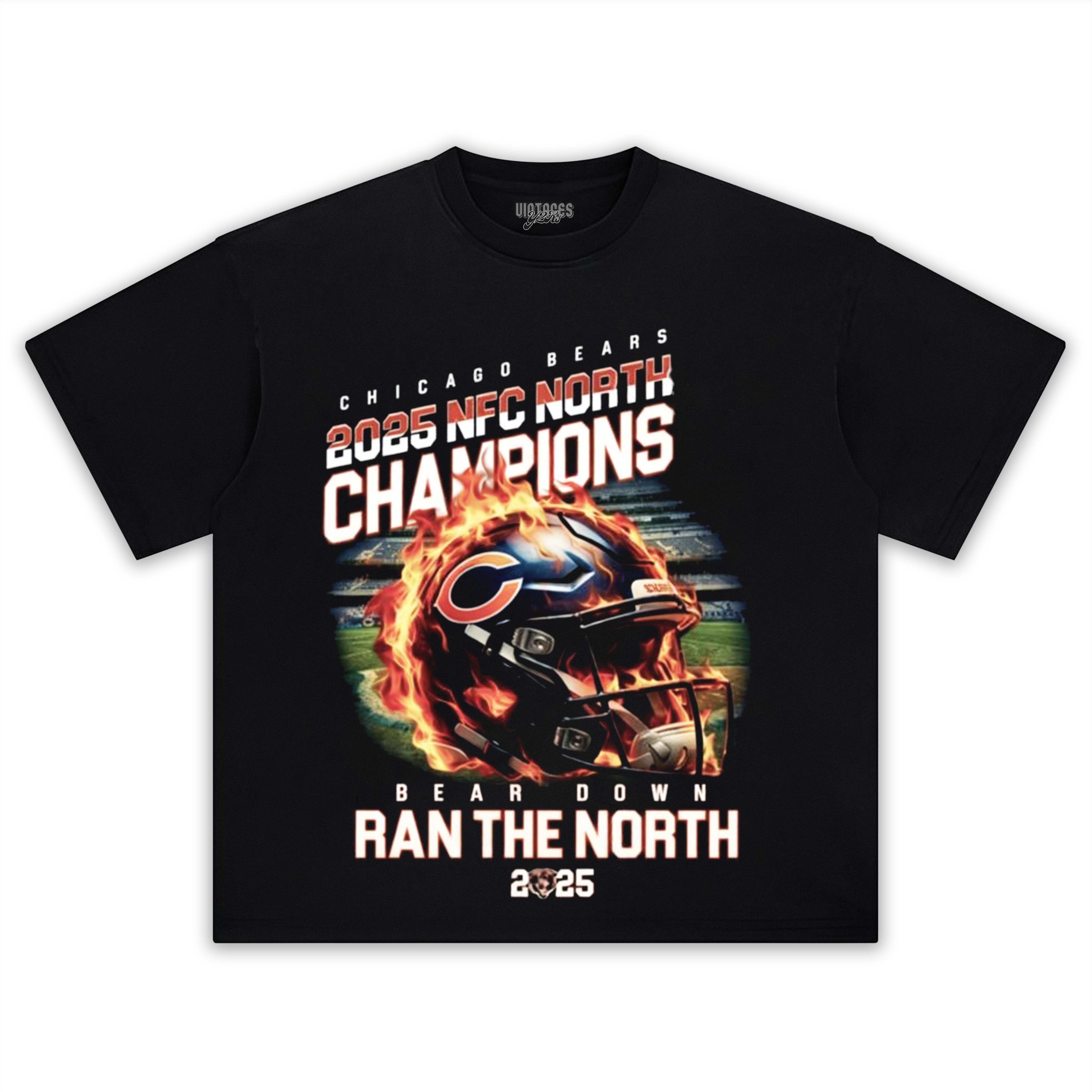 CHICAGO BEARS 2025 NFC NORTH DIVISION CHAMPIONS V2 TEE & LS & HOODIE