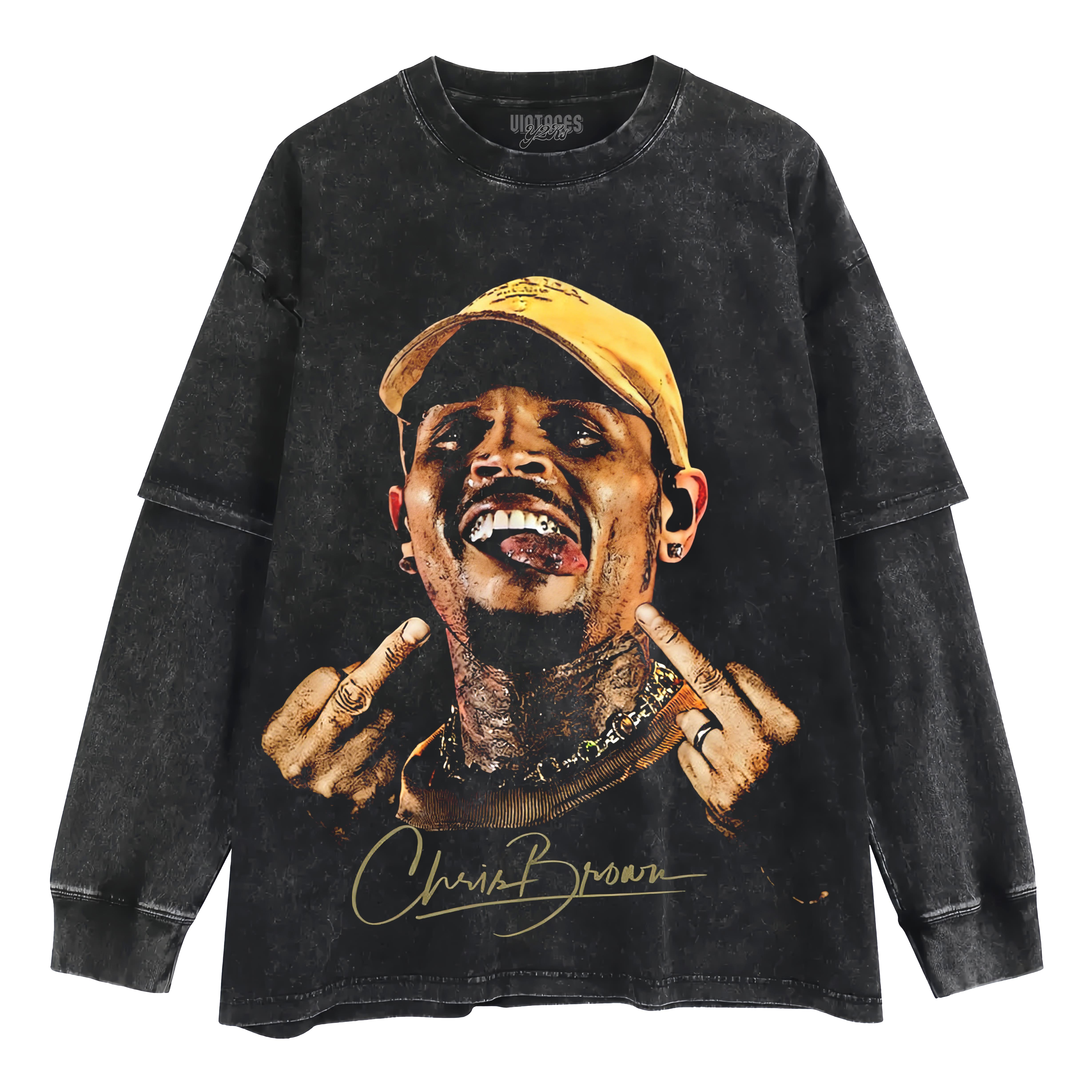 CHRIS BROWN MIDDLE VINTAGE LAYERED LONG SLEEVE