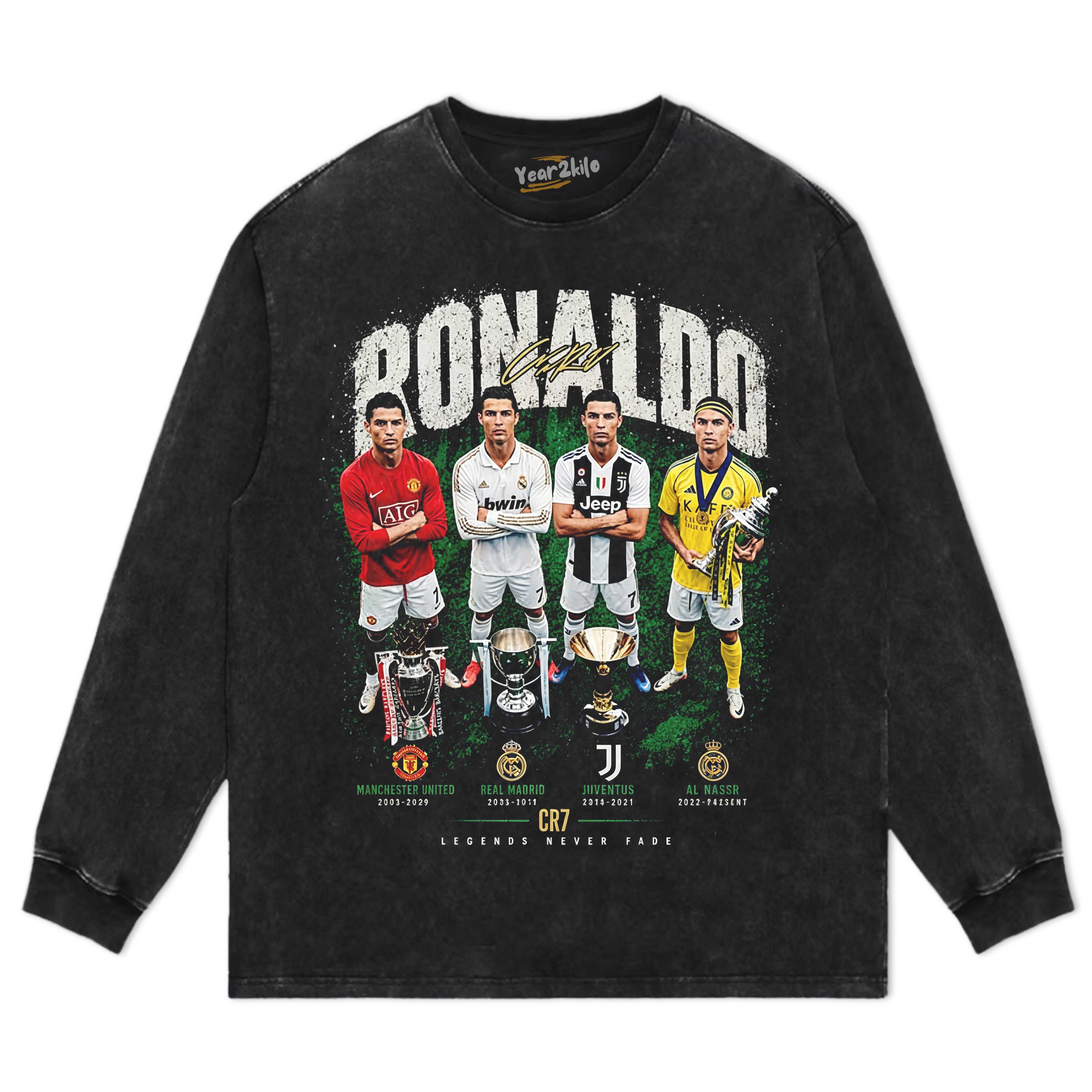 CR7 RONALDO LEGENDS NEVER FADE TANK TOP & TEE & LONG SLEEVE & LAYERED LS & HOODIE