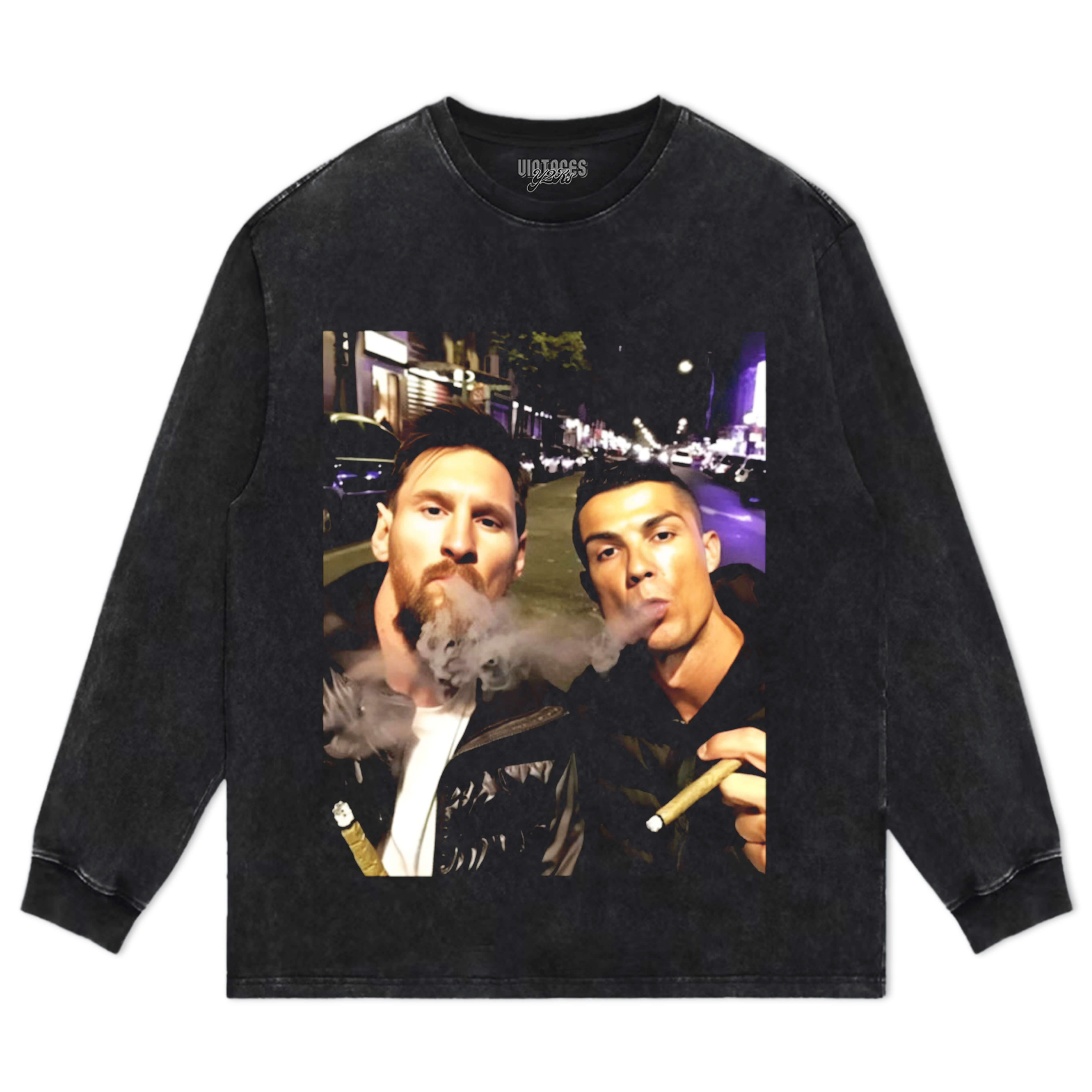 CRISTIANO RONALDO & LIONEL MESSI SMOKING TEE & LS & HOODIE