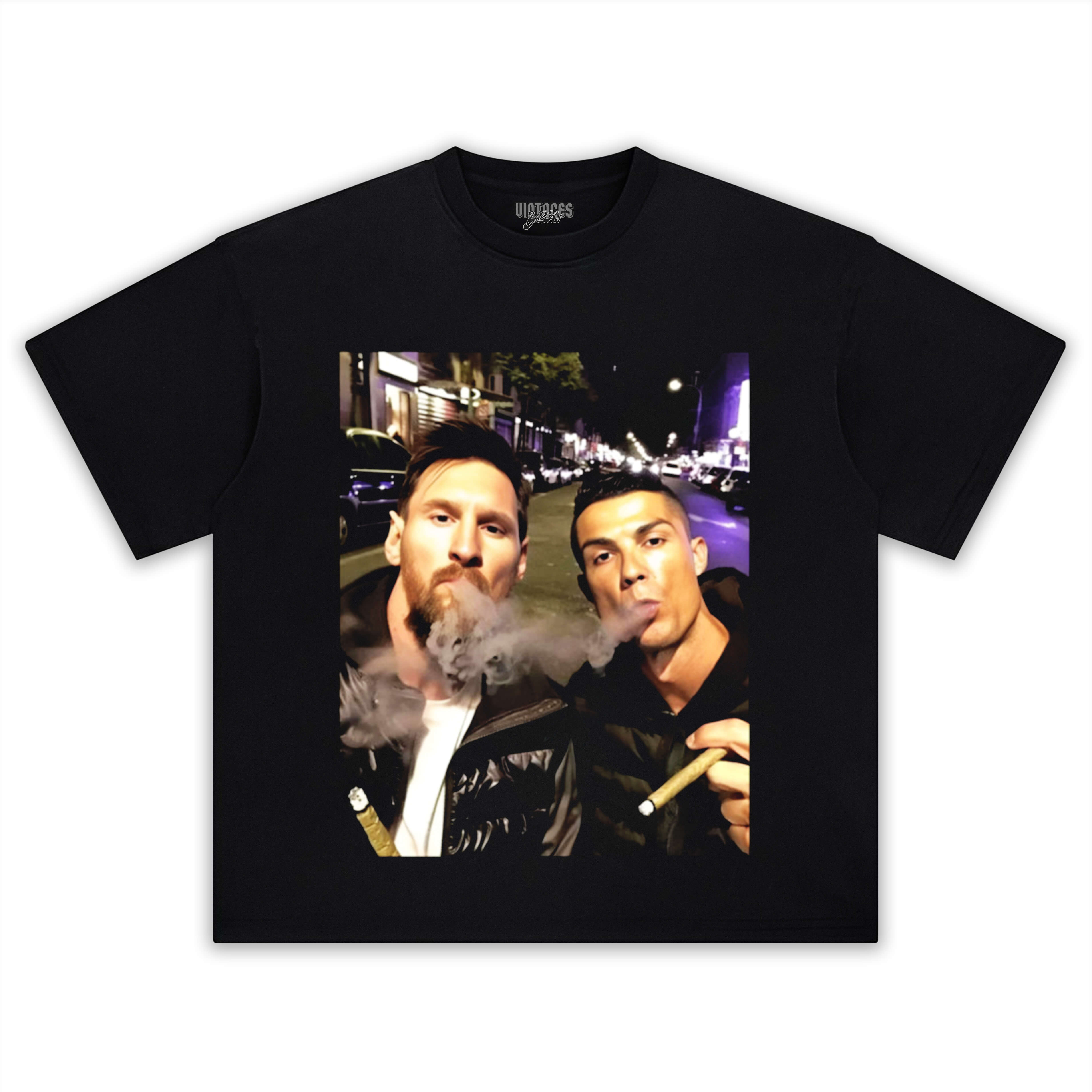 CRISTIANO RONALDO & LIONEL MESSI SMOKING TEE & LS & HOODIE