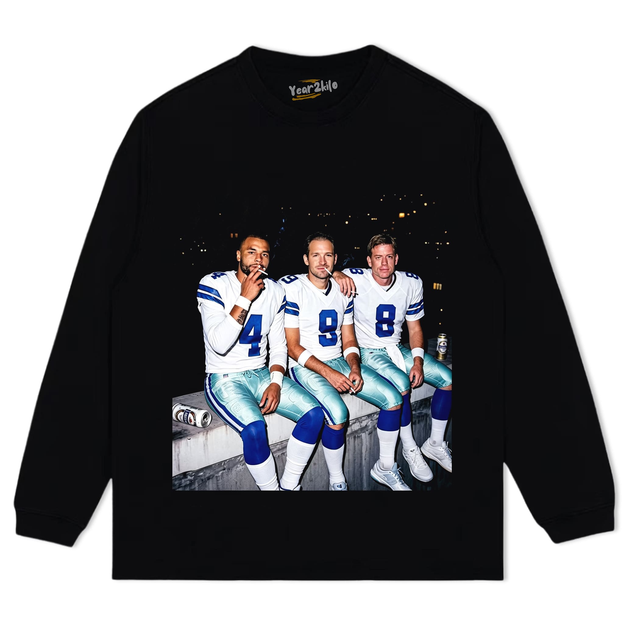 DAK PRESCOTT & TONY ROMO & TROY AIKMAN FOOTBALL TANK TOP & TEE & LONG SLEEVE & LAYERED LS & HOODIE