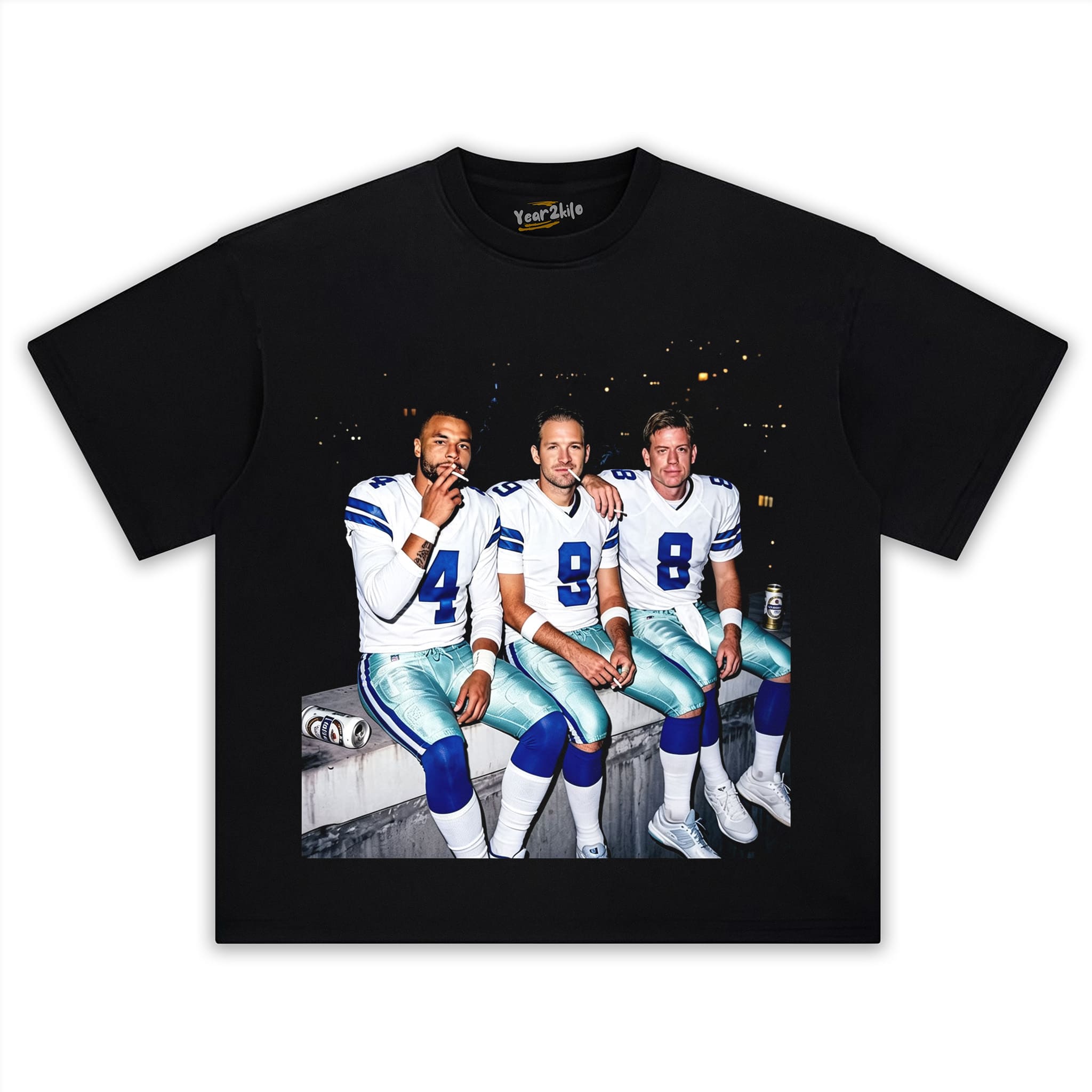 DAK PRESCOTT & TONY ROMO & TROY AIKMAN FOOTBALL TANK TOP & TEE & LONG SLEEVE & LAYERED LS & HOODIE
