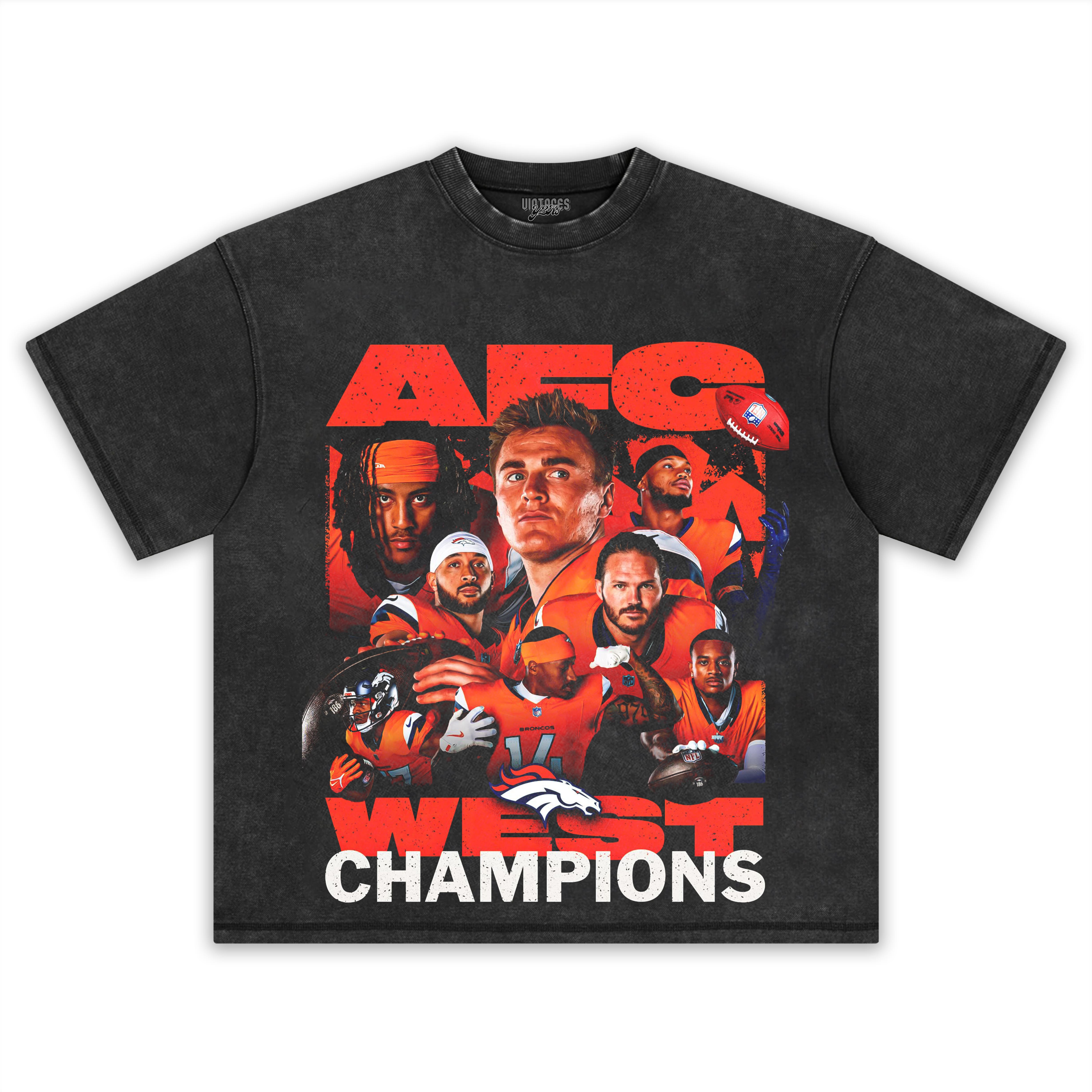 DENVER BRONCOS & 2025 AFC WEST CHAMPIONS TEE & LS & HOODIE