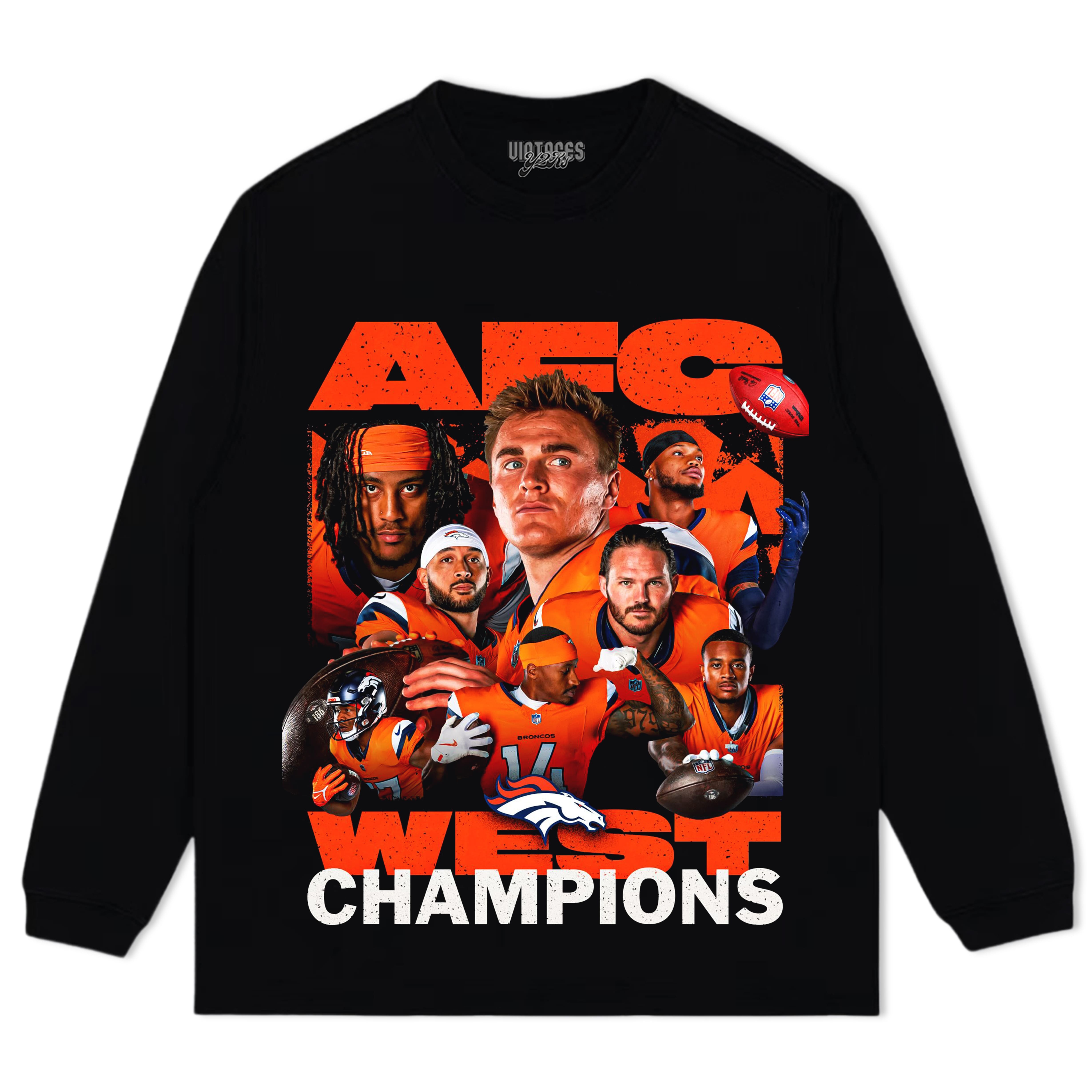DENVER BRONCOS & 2025 AFC WEST CHAMPIONS TEE & LS & HOODIE