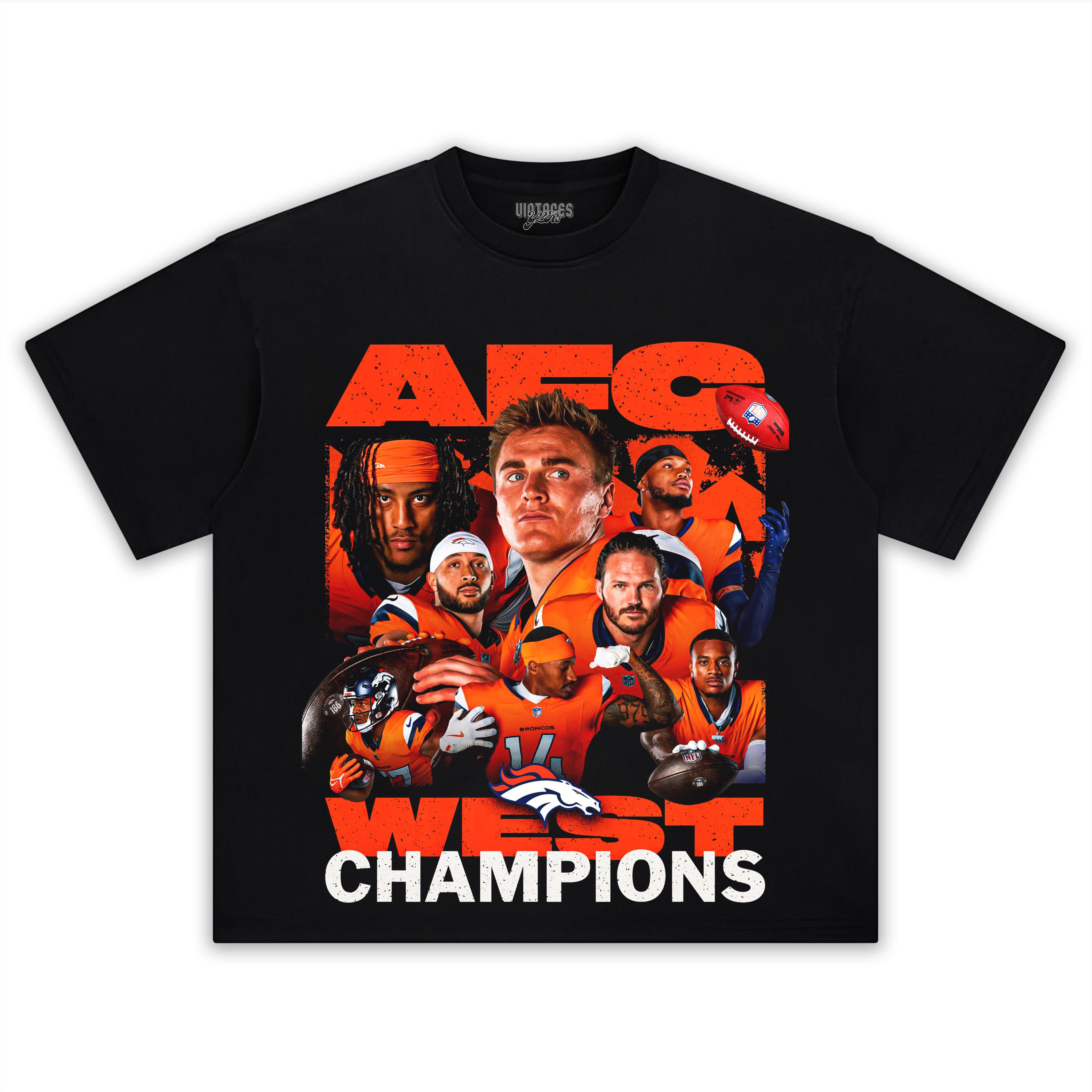 DENVER BRONCOS & 2025 AFC WEST CHAMPIONS TEE & LS & HOODIE