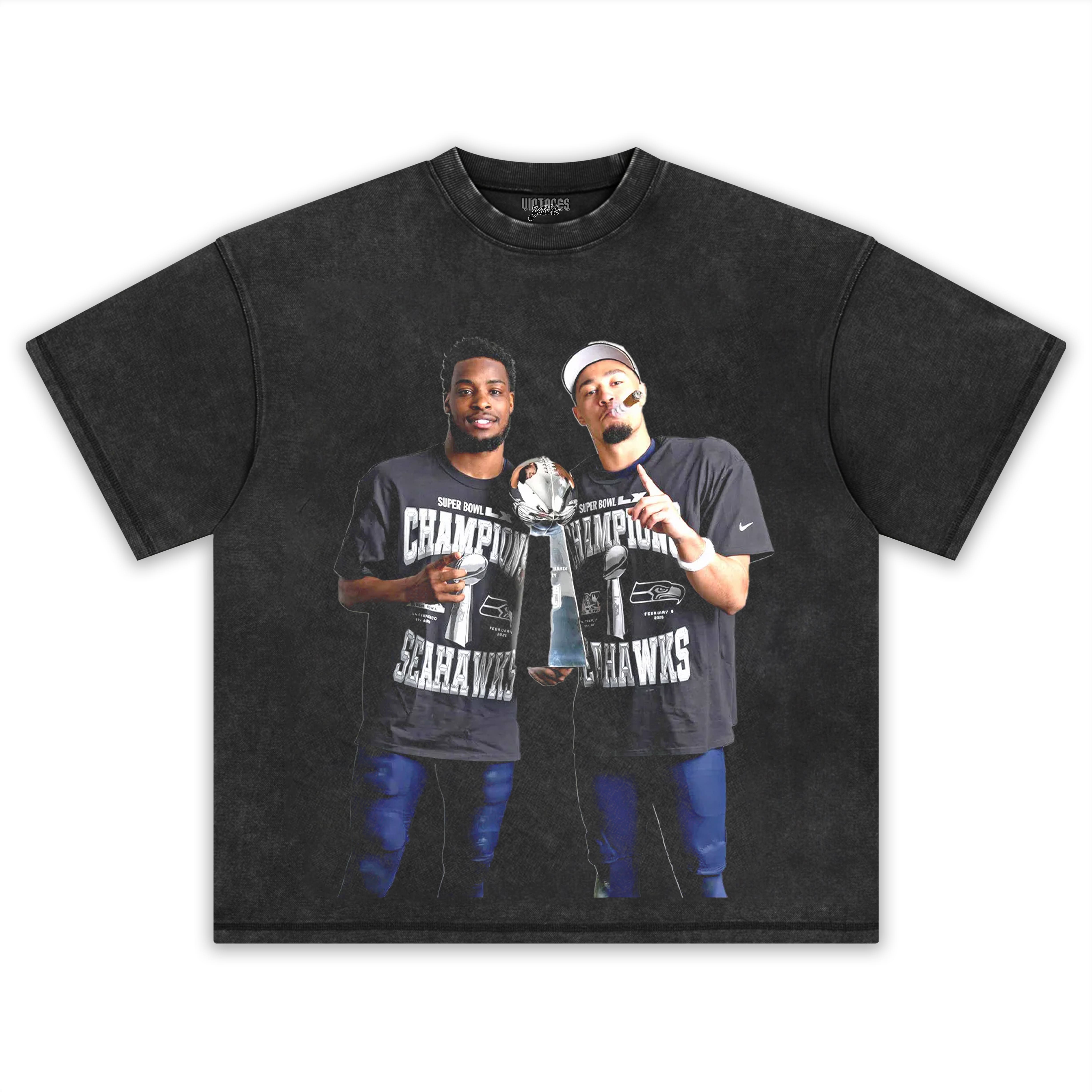 DEVON WITHERSPOON & JAXON SMITH-NJIGBA - SUPER BOWL LX CHAMPION TEE & LS & HOODIE