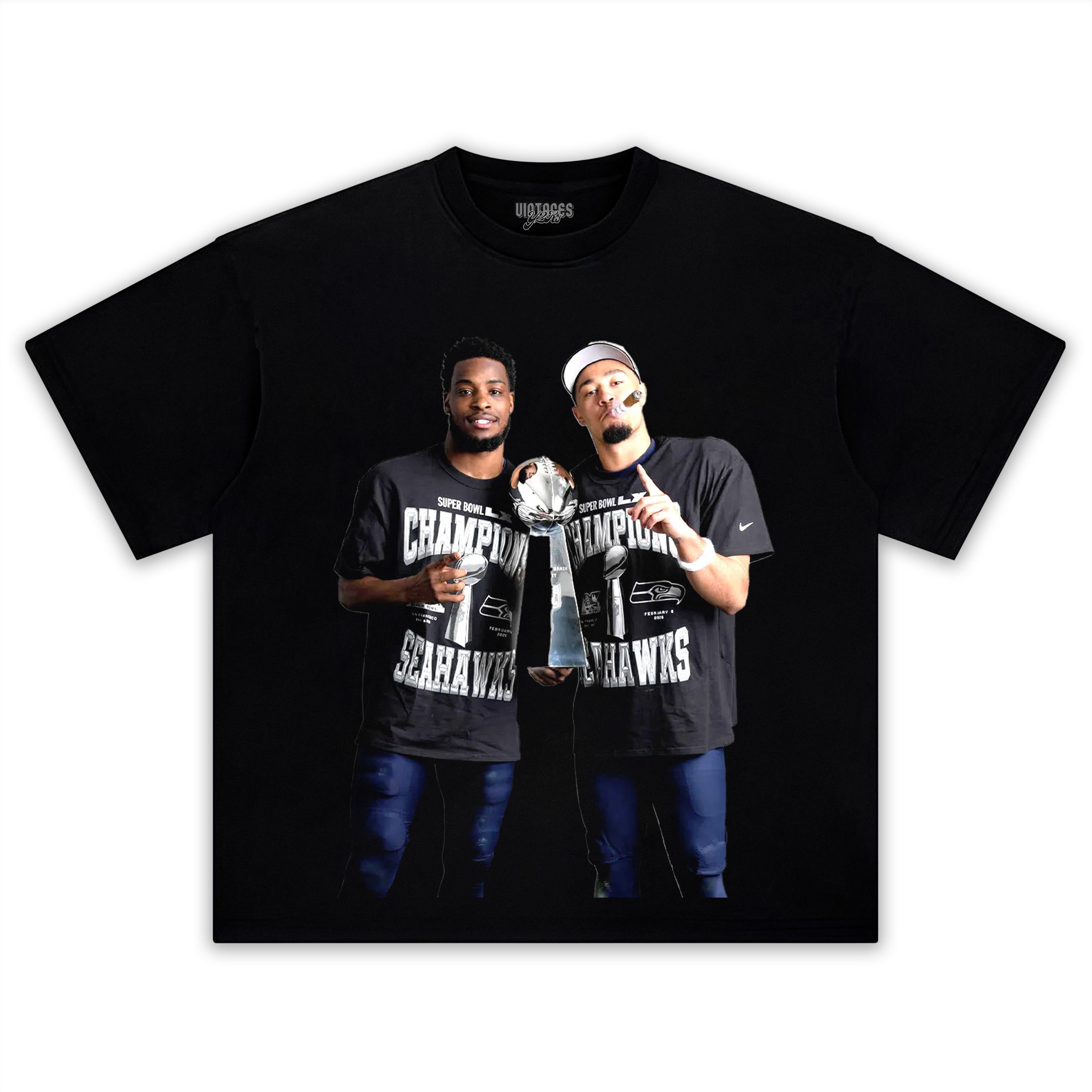 DEVON WITHERSPOON & JAXON SMITH-NJIGBA - SUPER BOWL LX CHAMPION TEE & LS & HOODIE