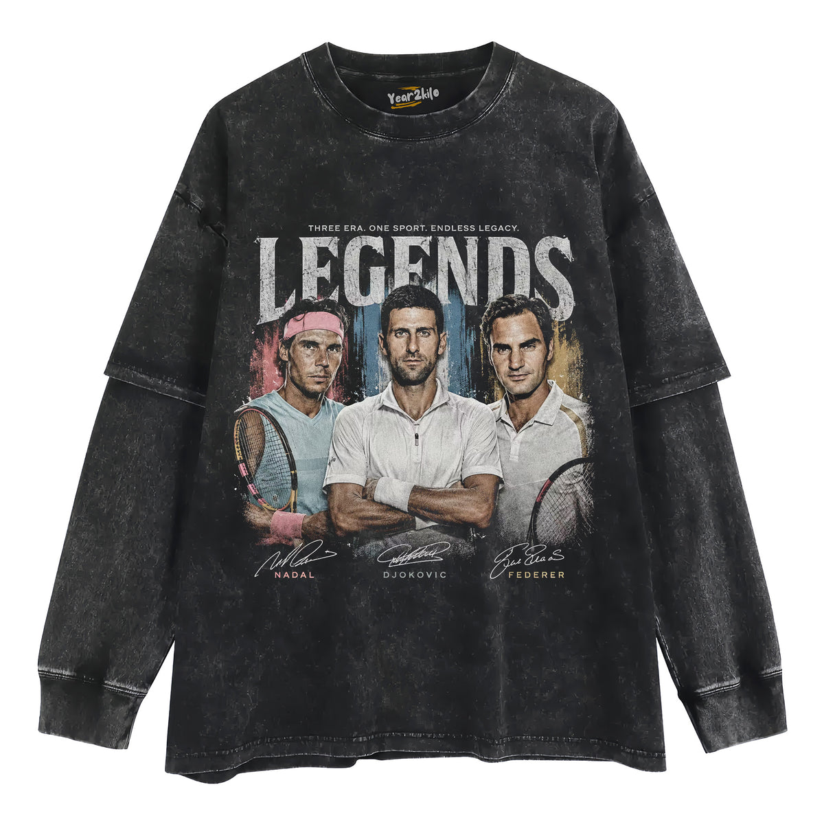 DJOKOVIC & NADAL & FEDERER LEGENDS TANK TOP & TEE & LONG SLEEVE & LAYERED LS & HOODIE