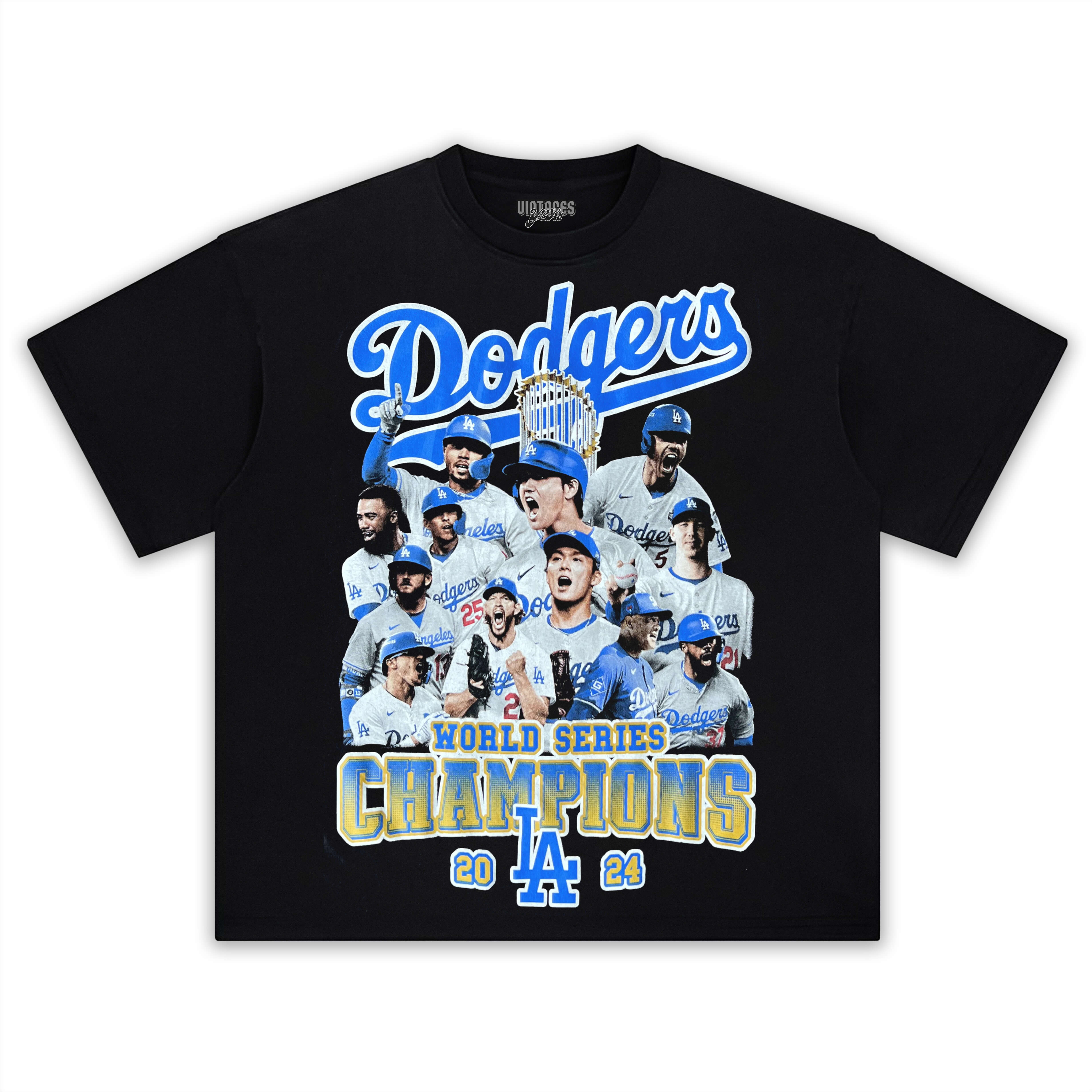 DODGERS WORLD CHAMPS 24 SCREEN GKAPHIL TEE & LS & HOODIE
