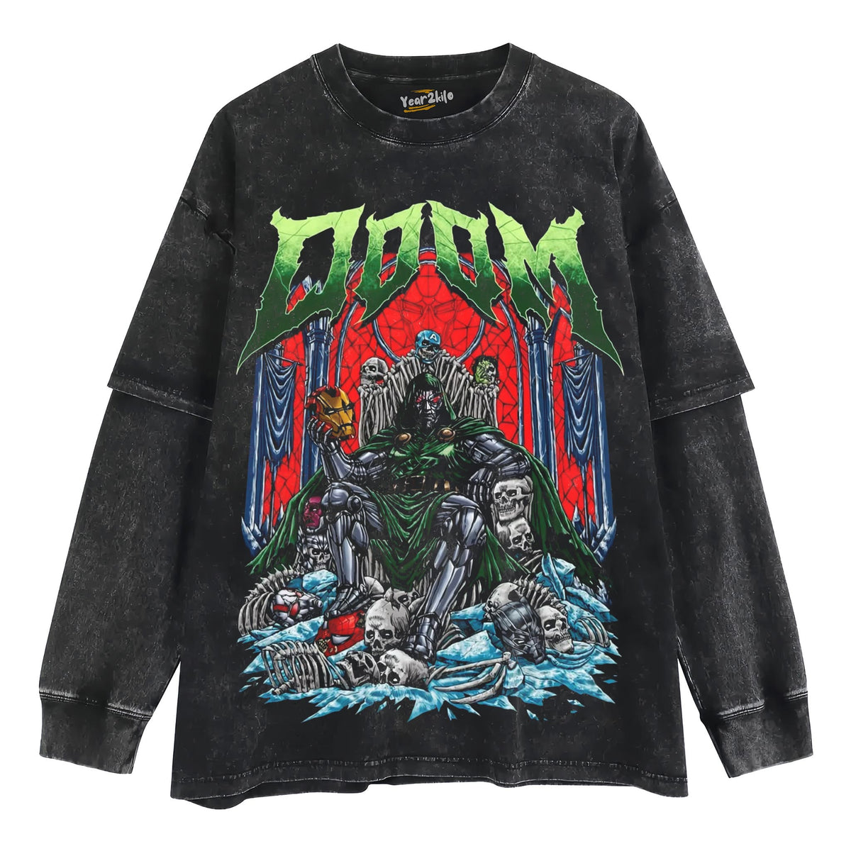 DR DOOM 2026 V2 VINTAGE TANK TOP & TEE & LONG SLEEVE & LAYERED LS & HOODIE
