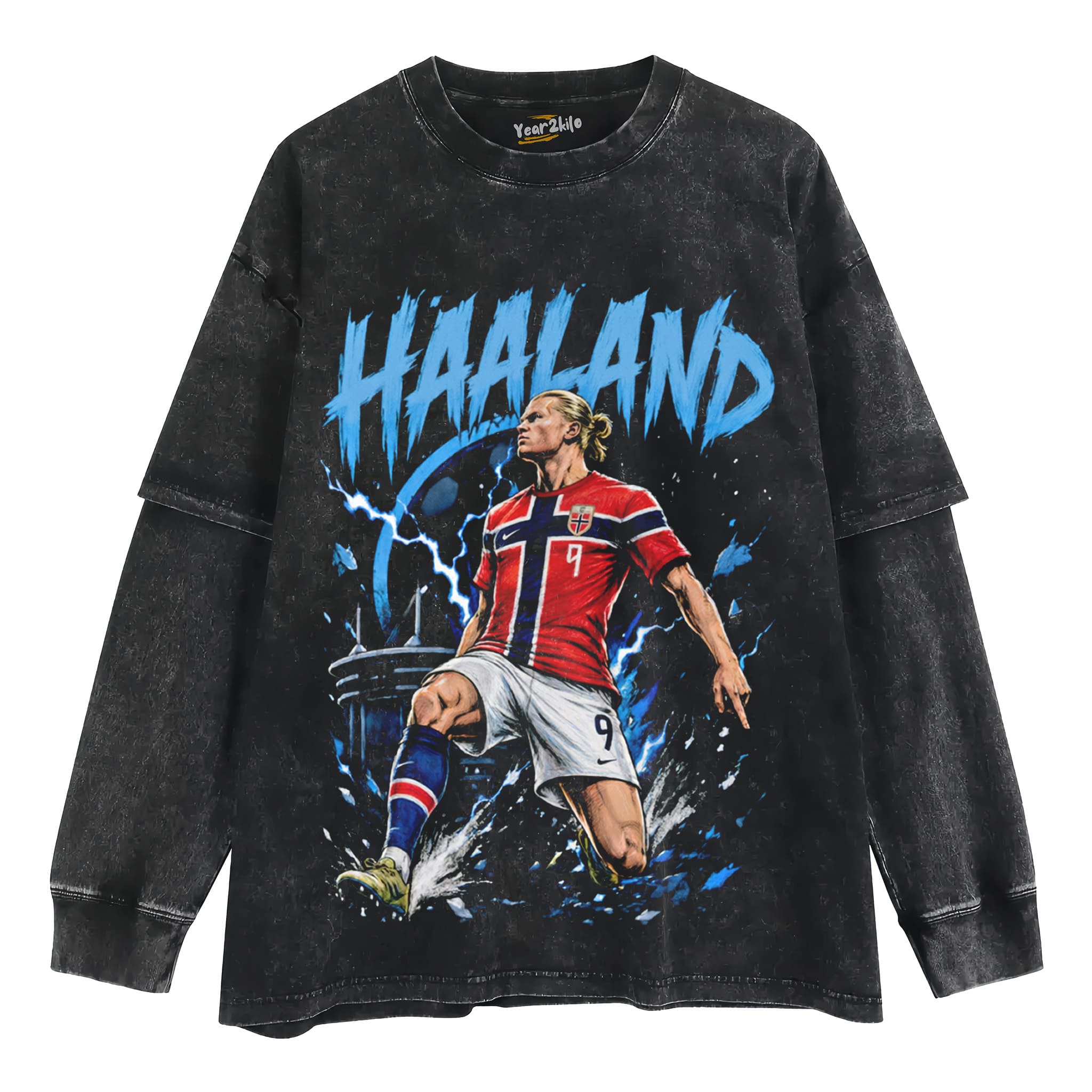 ERLING HAALAND - BORN TO SCORE TANK TOP & TEE & LONG SLEEVE & LAYERED LS & HOODIE
