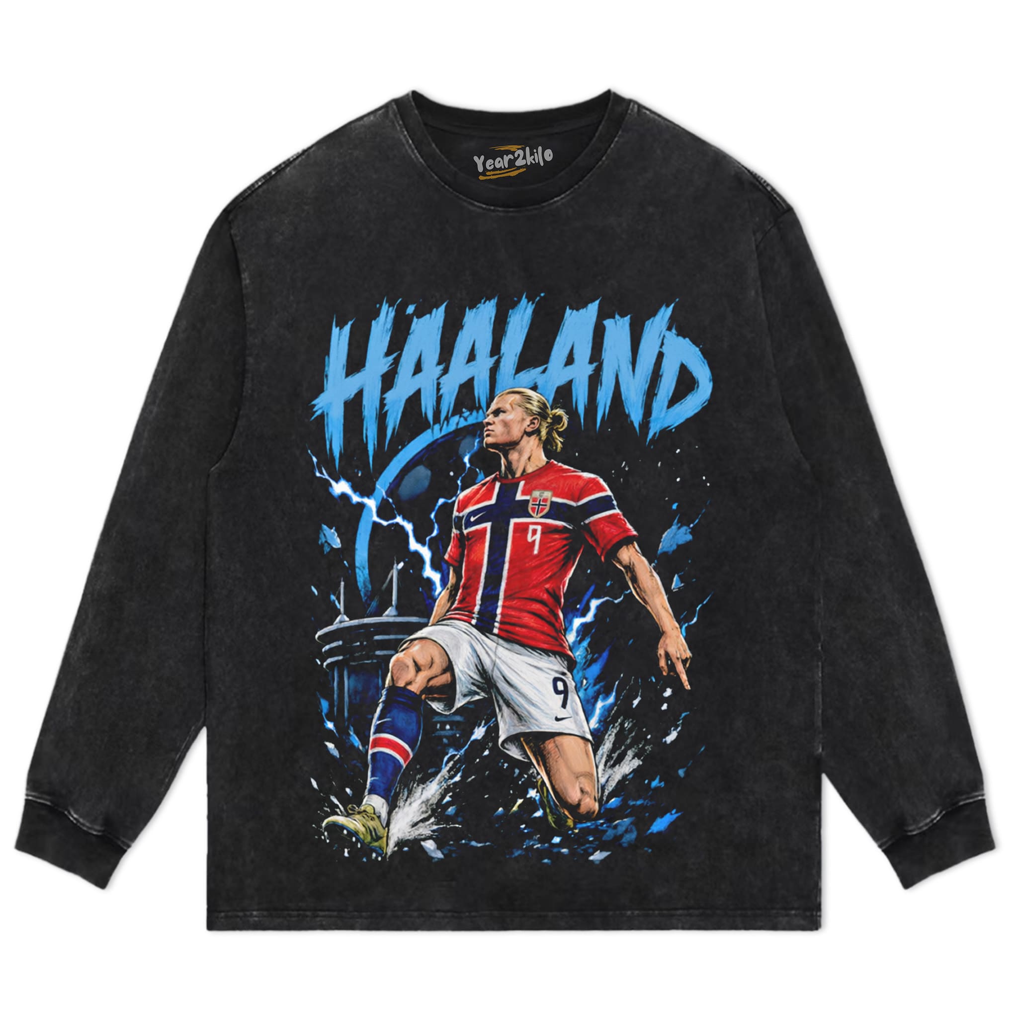 ERLING HAALAND - BORN TO SCORE TANK TOP & TEE & LONG SLEEVE & LAYERED LS & HOODIE