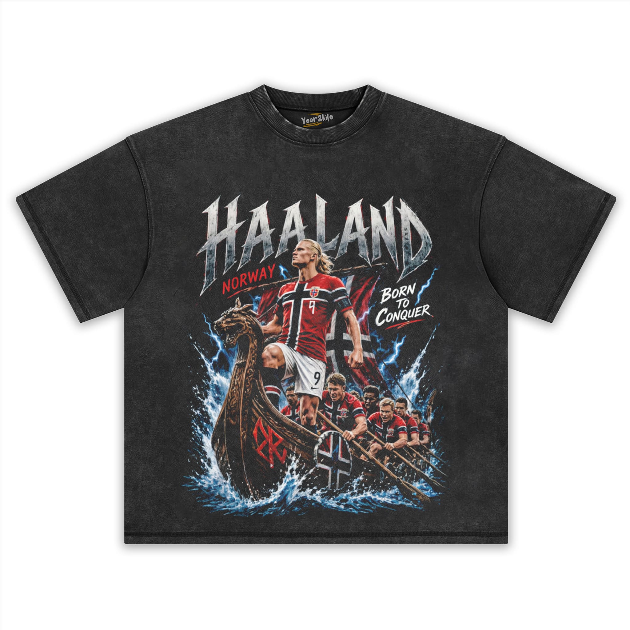 ERLING HAALAND - NORWAY VIKING BORN TO CONQUER TANK TOP & TEE & LONG SLEEVE & LAYERED LS & HOODIE