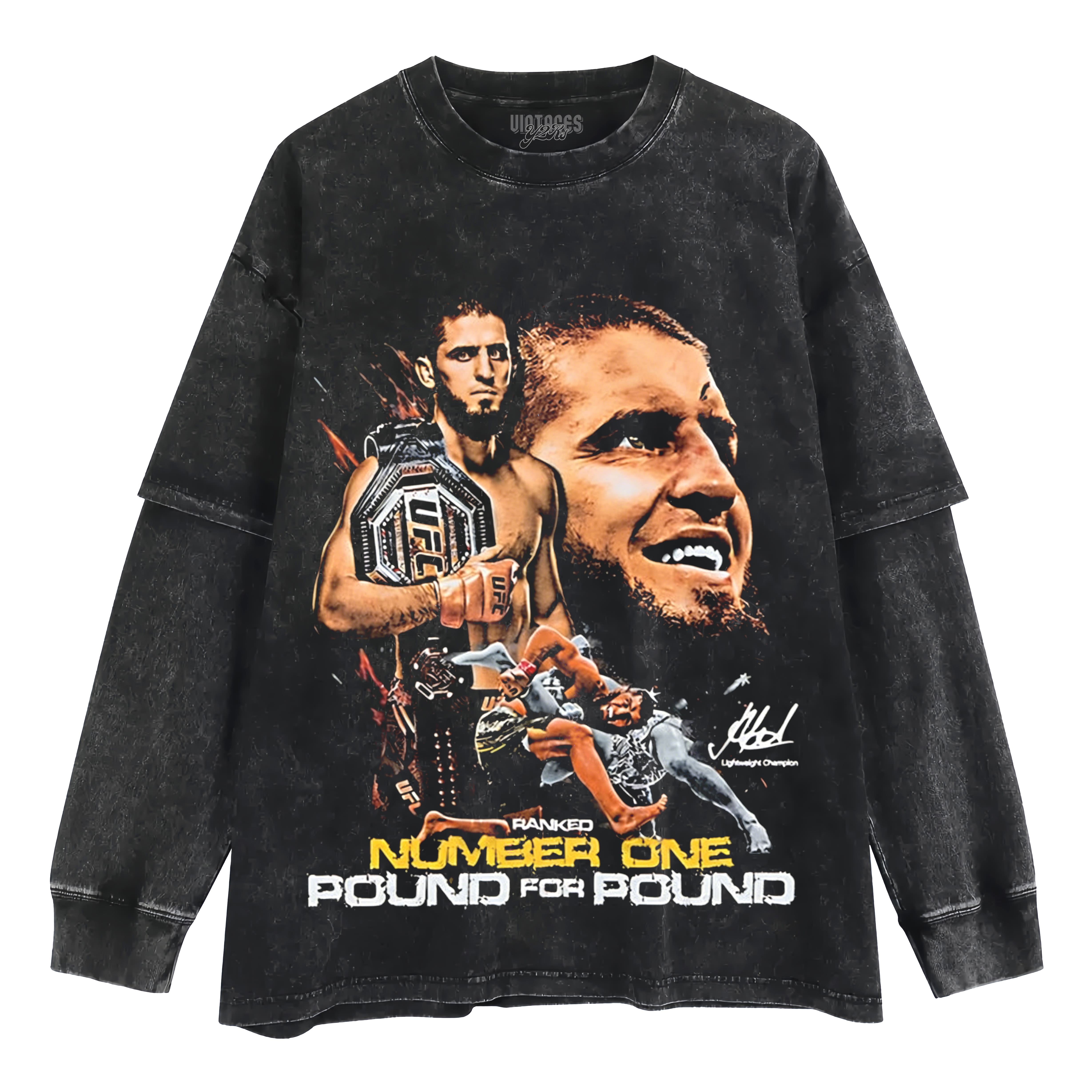 ISLAM MAKHACHEV NUMBER ONE POUND FOR POUND LAYERED LONG SLEEVE