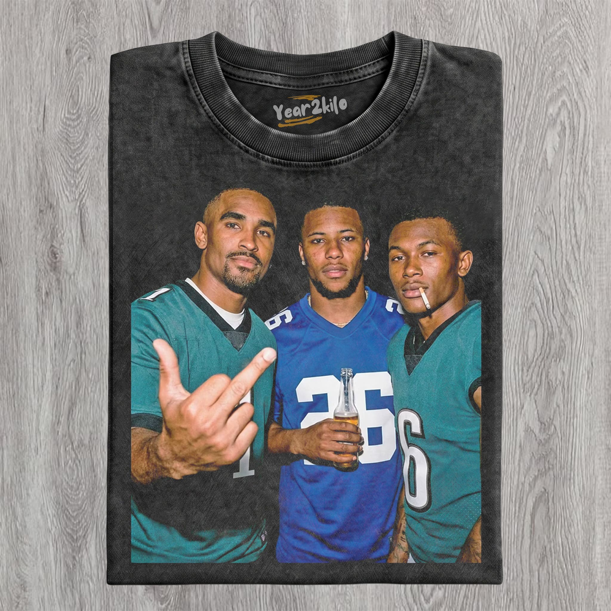 JALEN HURTS & SAQUON BARKLEY & DEVONTA SMITH FOOTBALL TANK TOP & TEE & LONG SLEEVE & LAYERED LS & HOODIE