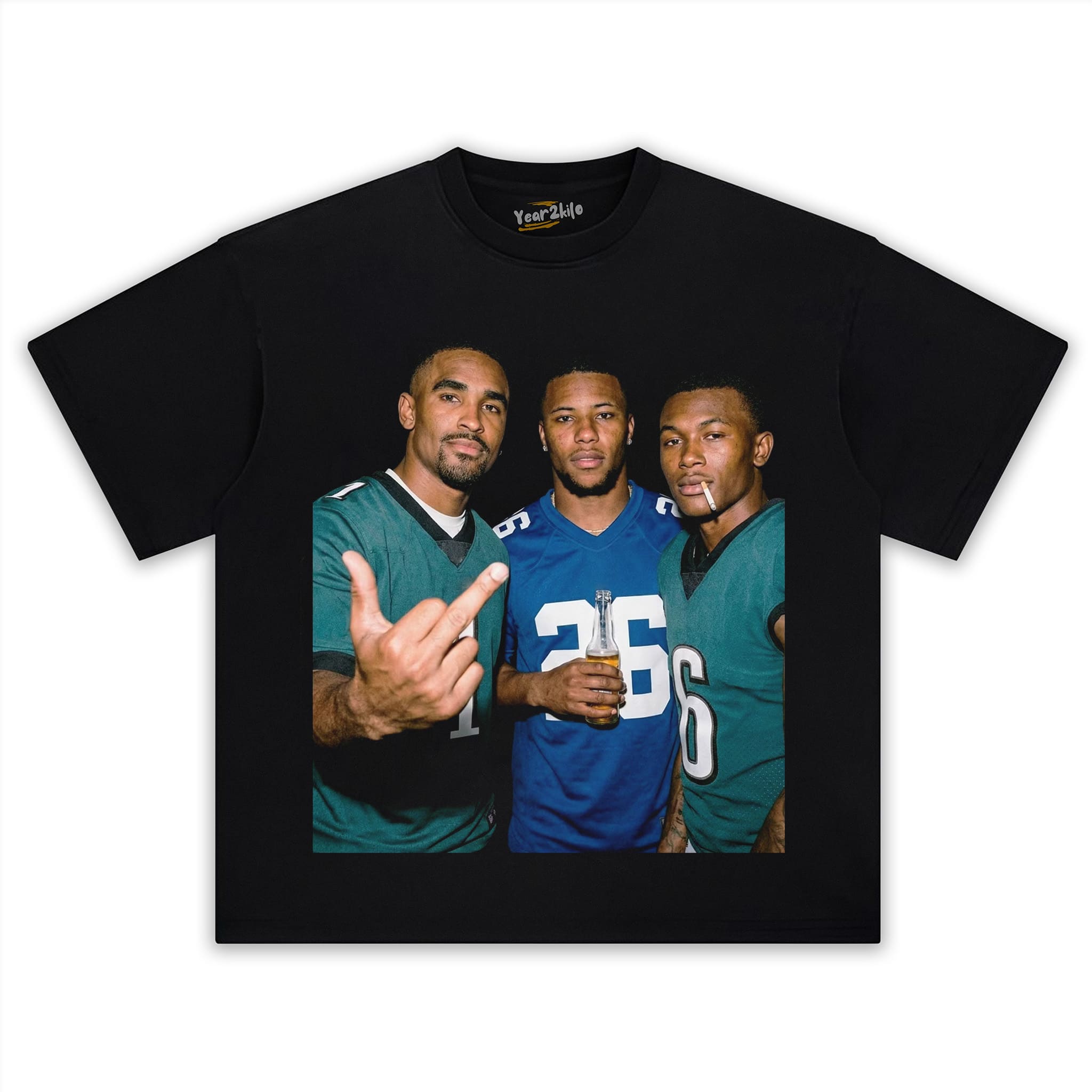 JALEN HURTS & SAQUON BARKLEY & DEVONTA SMITH FOOTBALL TANK TOP & TEE & LONG SLEEVE & LAYERED LS & HOODIE