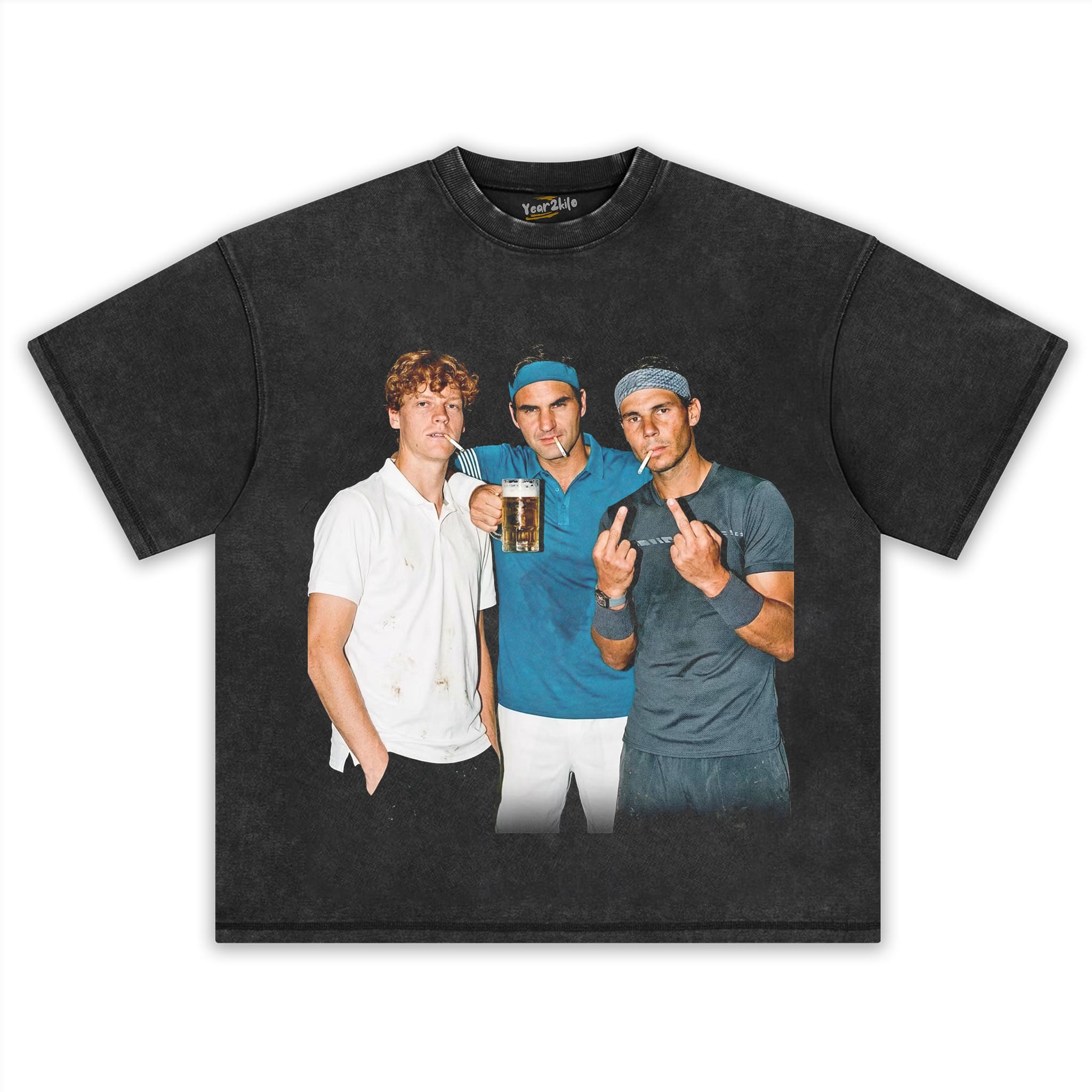 JANNIK SINNER & ROGER FEDERER & RAFAEL NADAL TENNIS LEGEND GRAPHIC TANK TOP & TEE & LONG SLEEVE & LAYERED LS & HOODIE