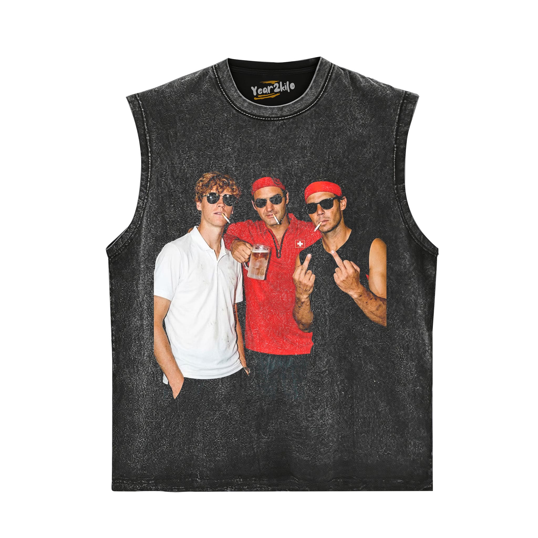 JANNIK SINNER & ROGER FEDERER & RAFAEL NADAL TENNIS LEGEND GRAPHIC V1 TANK TOP & TEE & LONG SLEEVE & LAYERED LS & HOODIE
