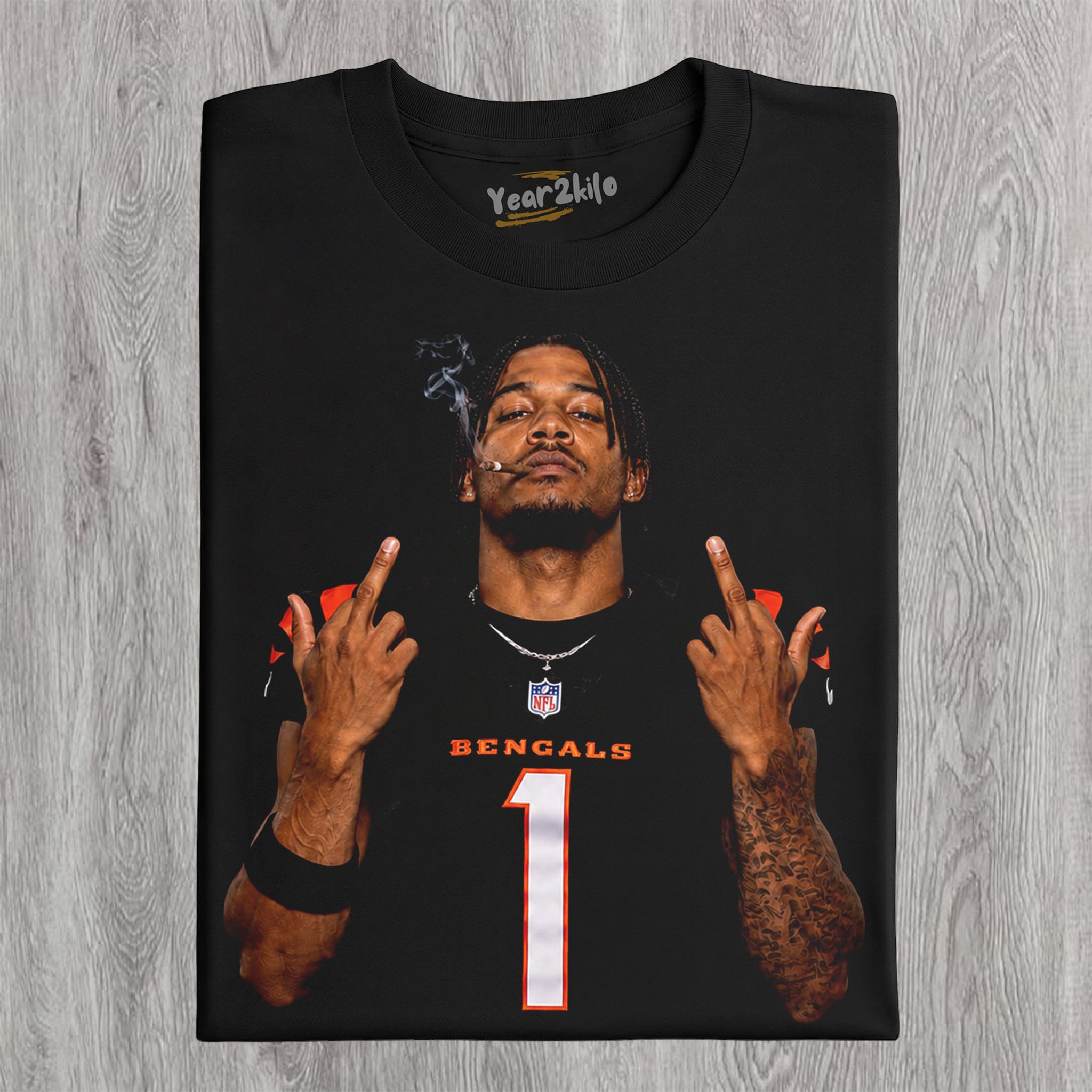 JA’MARR CHASE MIDDLE FINGER TANK TOP & TEE & LONG SLEEVE & LAYERED LS & HOODIE