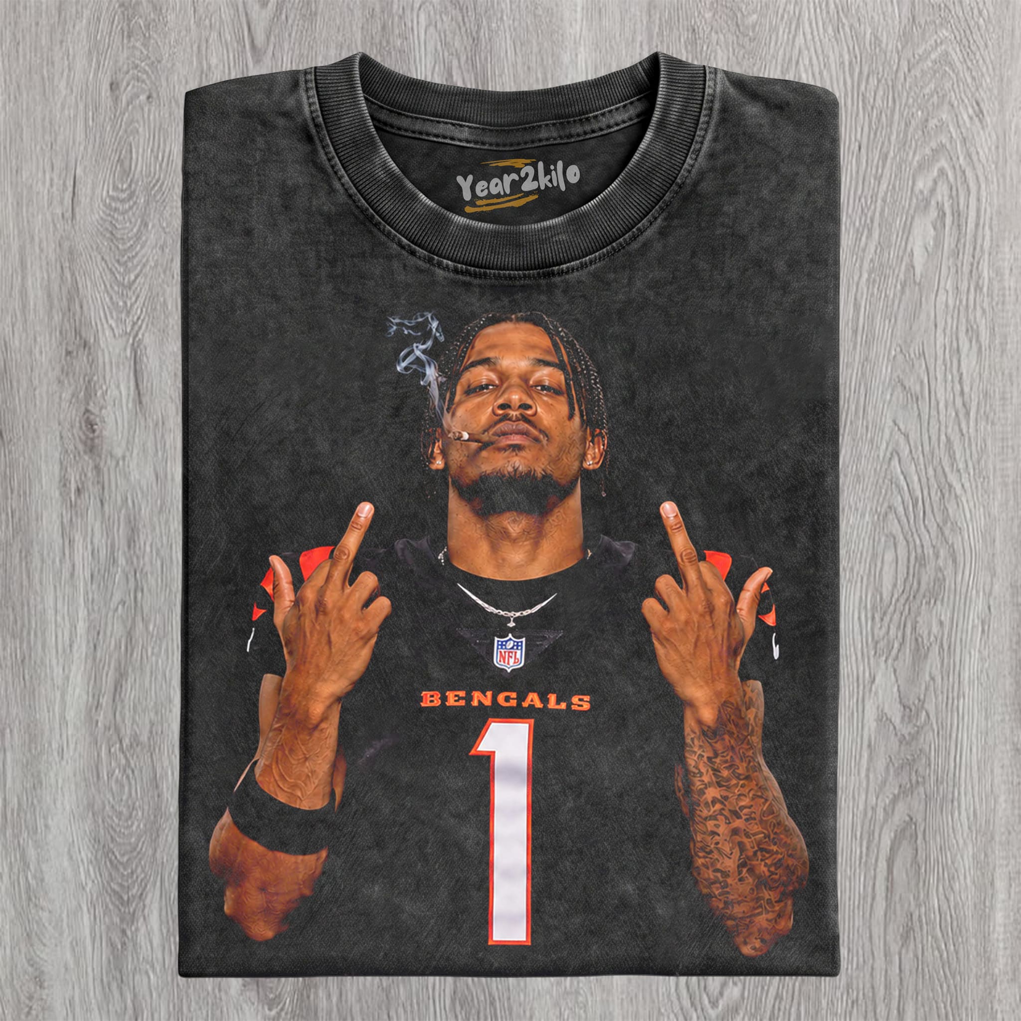 JA’MARR CHASE MIDDLE FINGER TANK TOP & TEE & LONG SLEEVE & LAYERED LS & HOODIE
