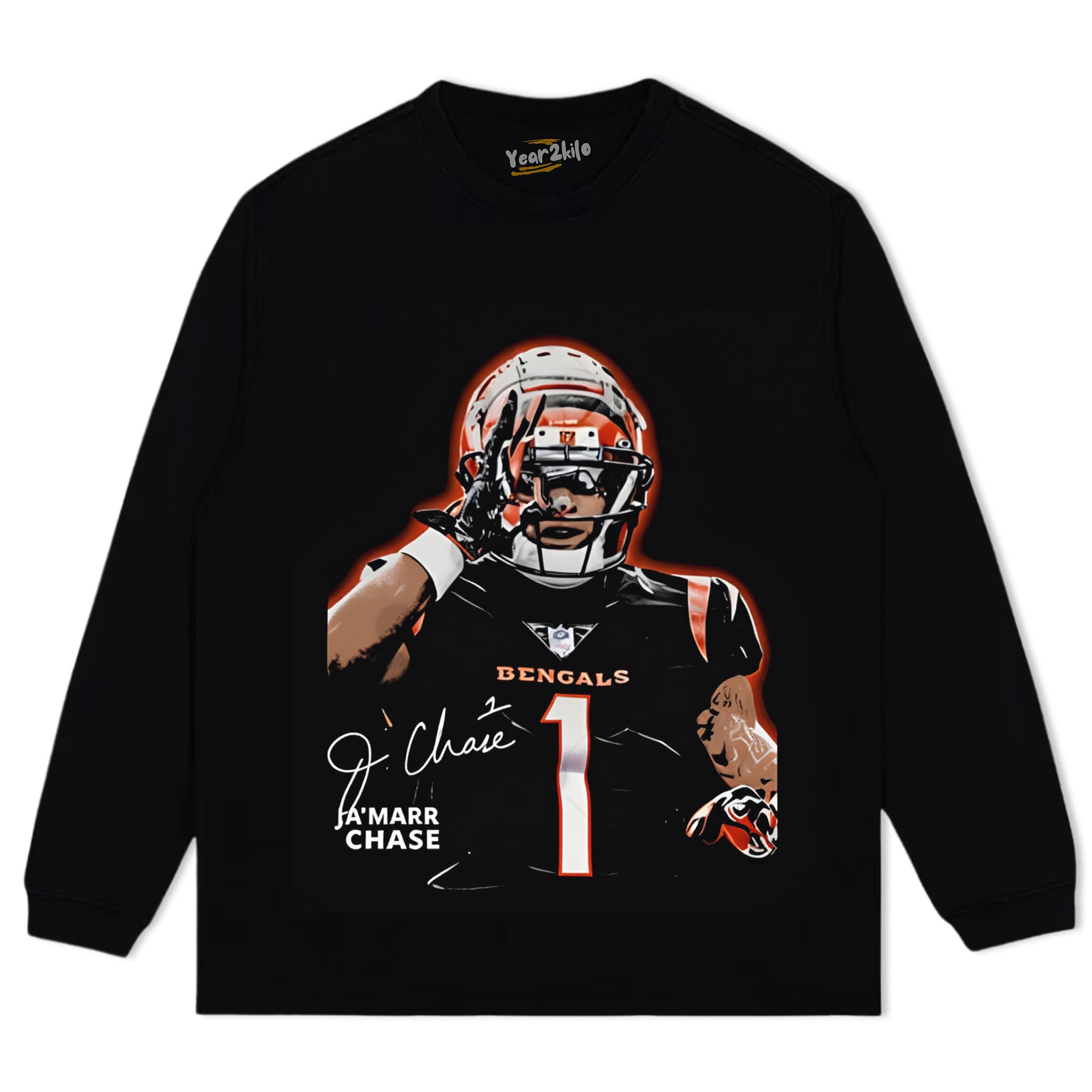 JA’MARR CHASE - CINCINNATI FOOTBALL VINTAGE TANK TOP & TEE & LONG SLEEVE & LAYERED LS & HOODIE