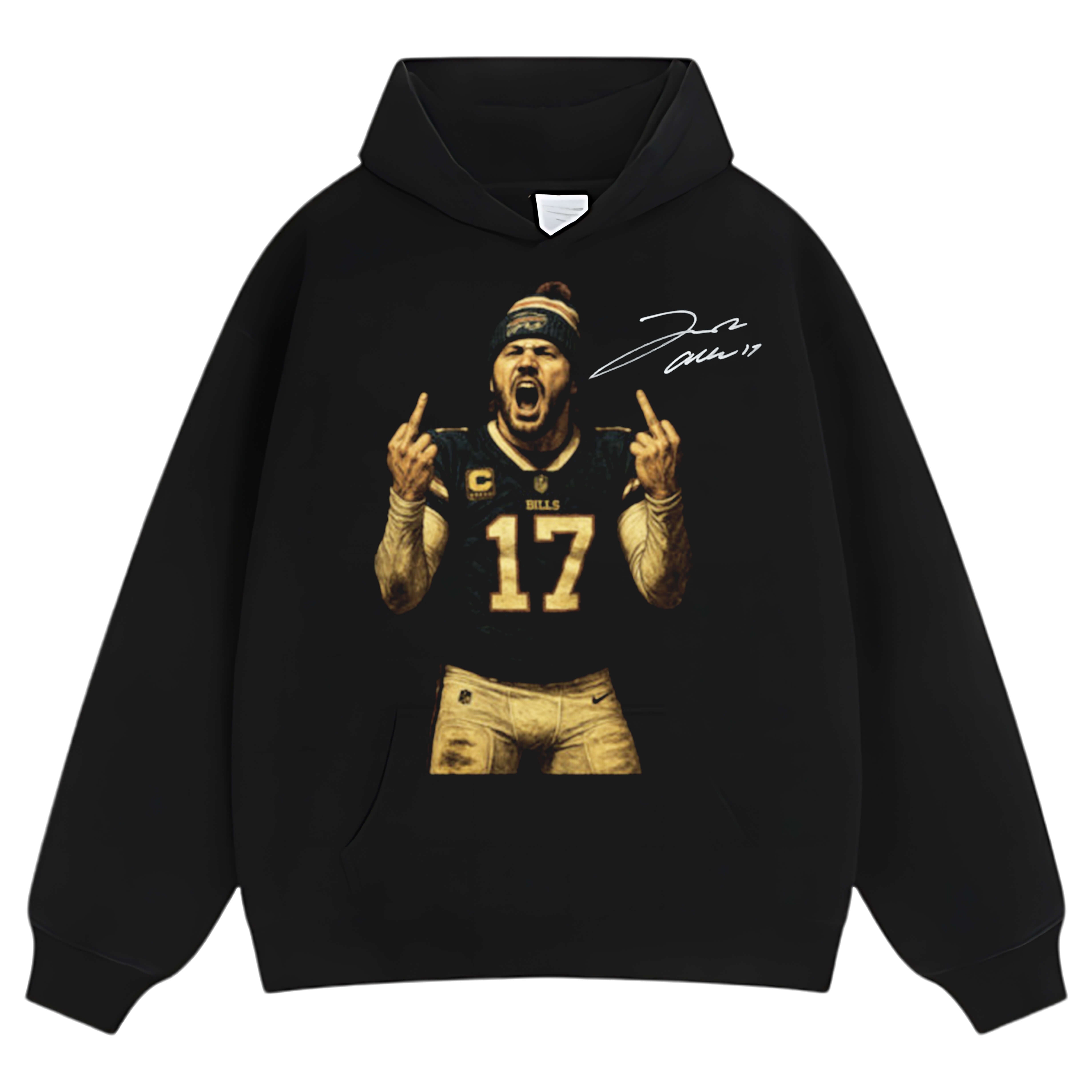 JOSH ALLEN FLIPPING BOTH MIDDLE FINGERS TEE & LS & HOODIE