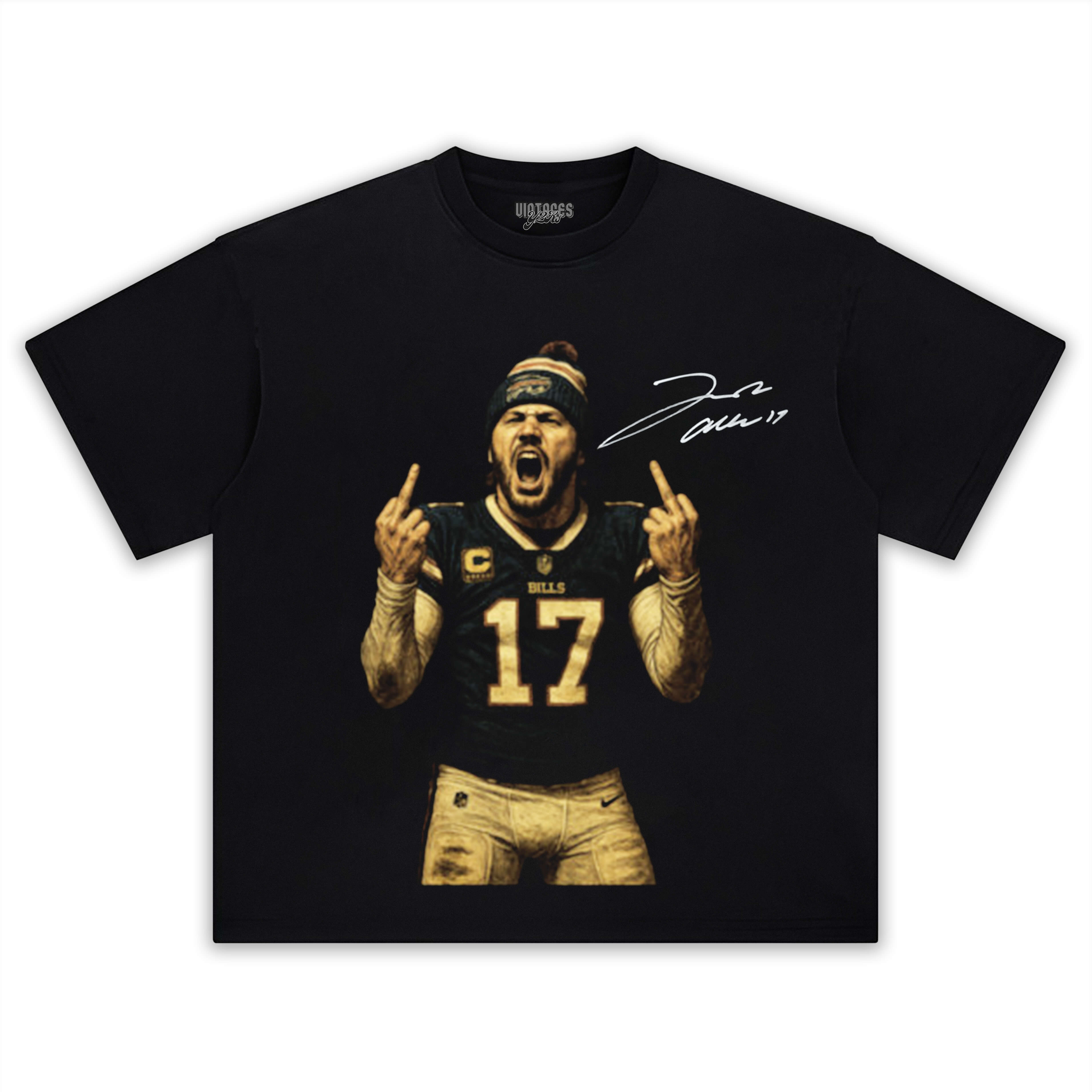 JOSH ALLEN FLIPPING BOTH MIDDLE FINGERS TEE & LS & HOODIE