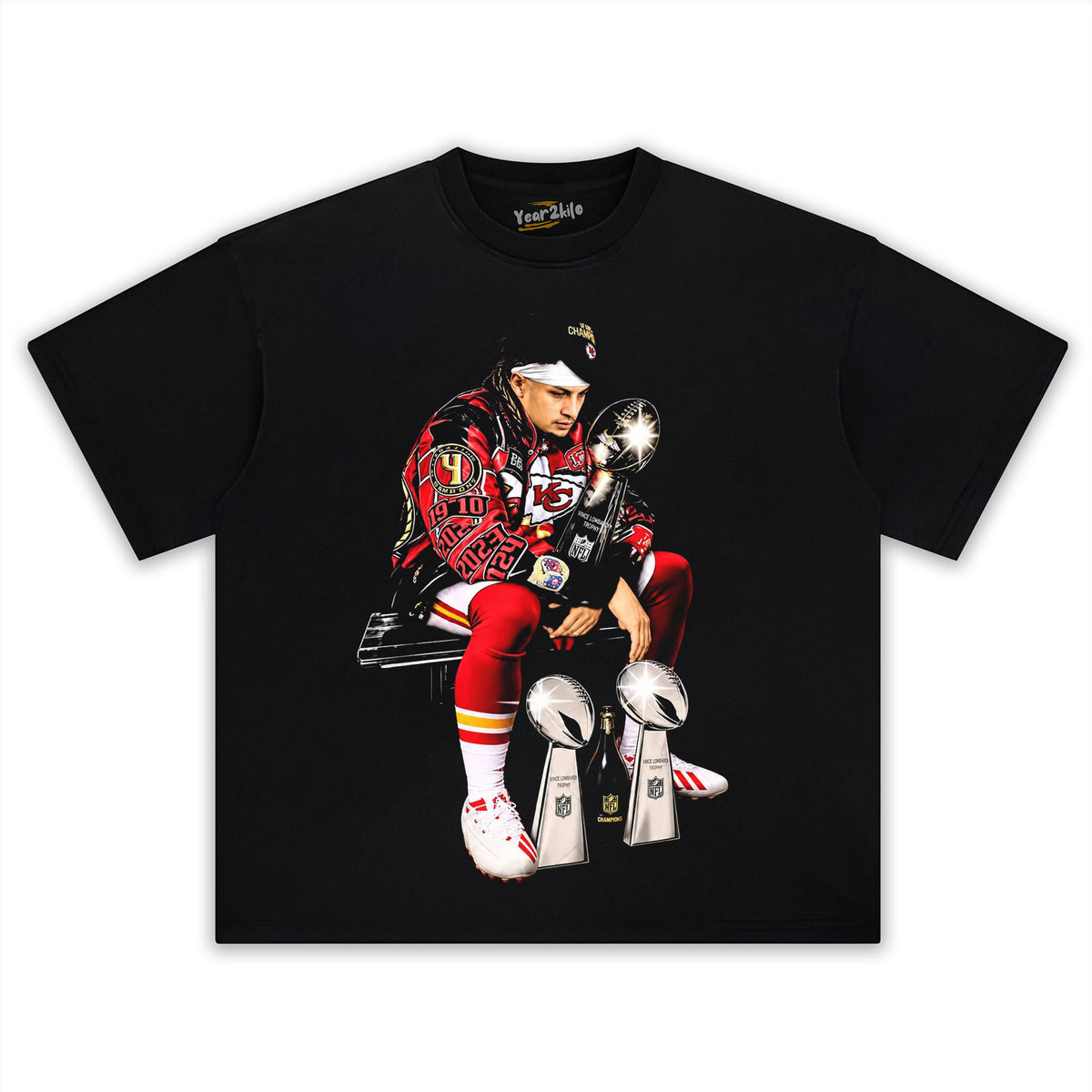 KANSAS CITY CHIEFS PATRICK MAHOMES 3-TIME CHAMPION TANK TOP & TEE & LONG SLEEVE & LAYERED LS & HOODIE