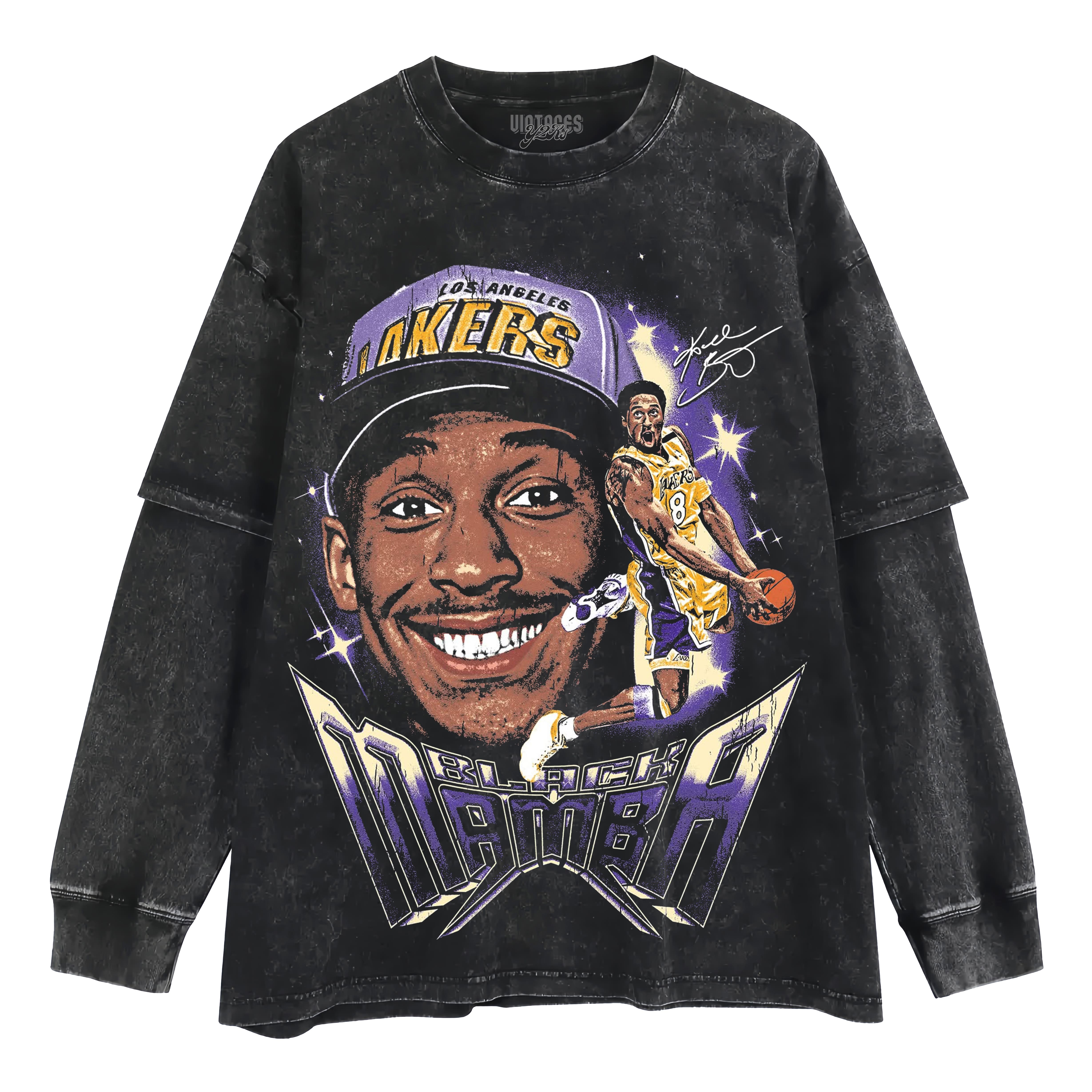 KOBE BRYANT-VINTAGE STYLE LAYERED LONG SLEEVE