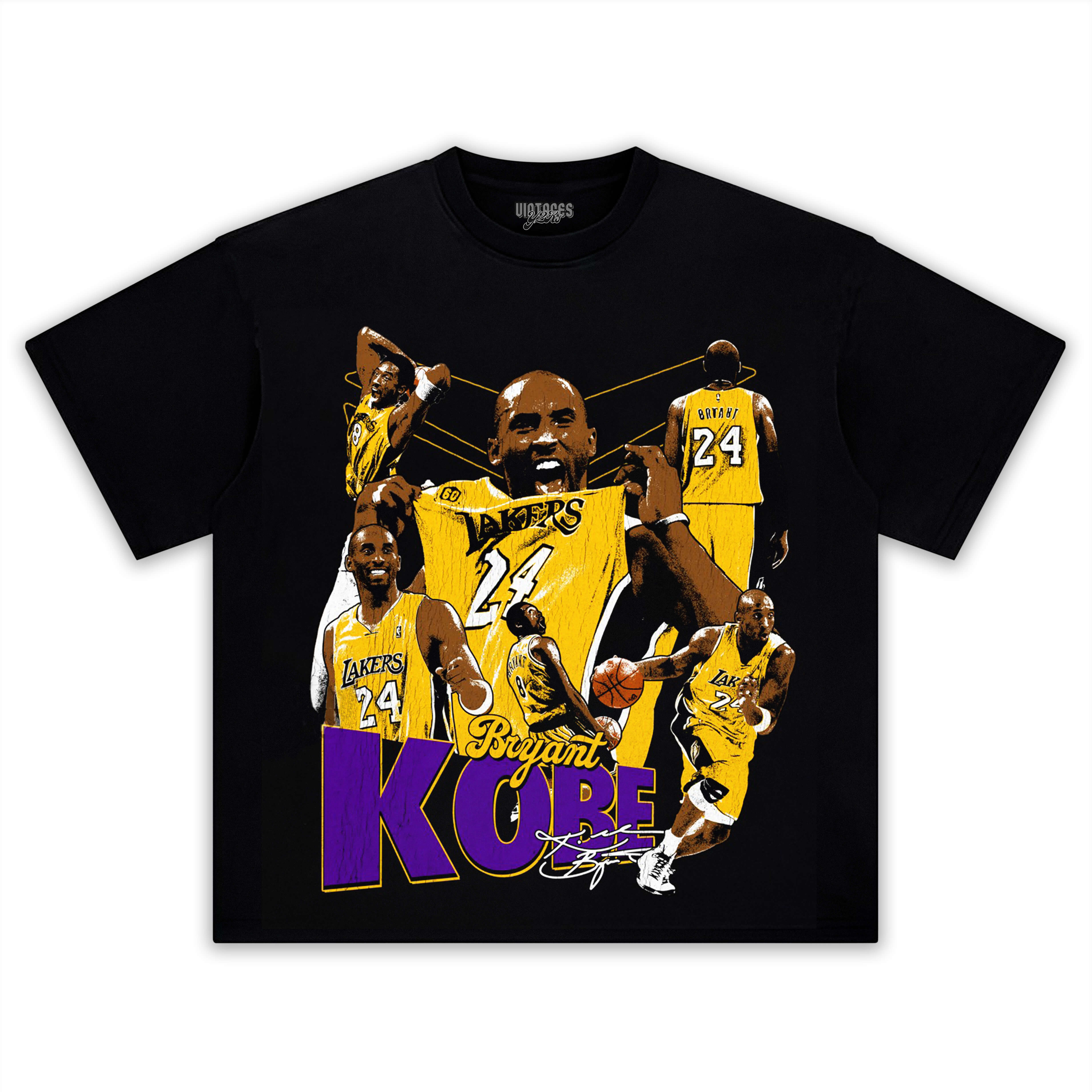 KOBE BRYANT MAMBA LOS ANGELS LAKERS VINTAGE V2 TEE & LS & HOODIE