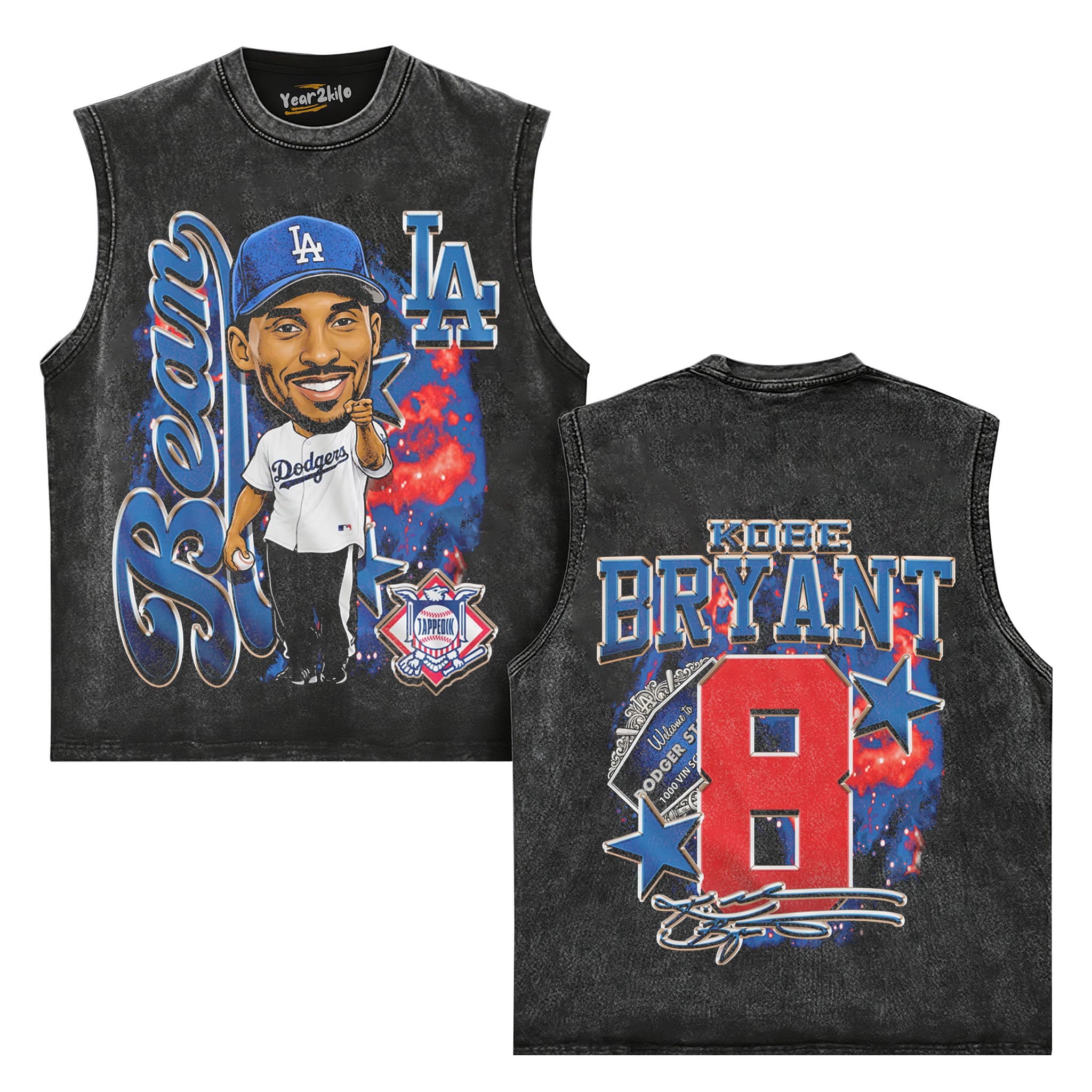 KOBE DODGERS BIG HEAD V1 TANK TOP & TEE & LONG SLEEVE & LAYERED LS & HOODIE