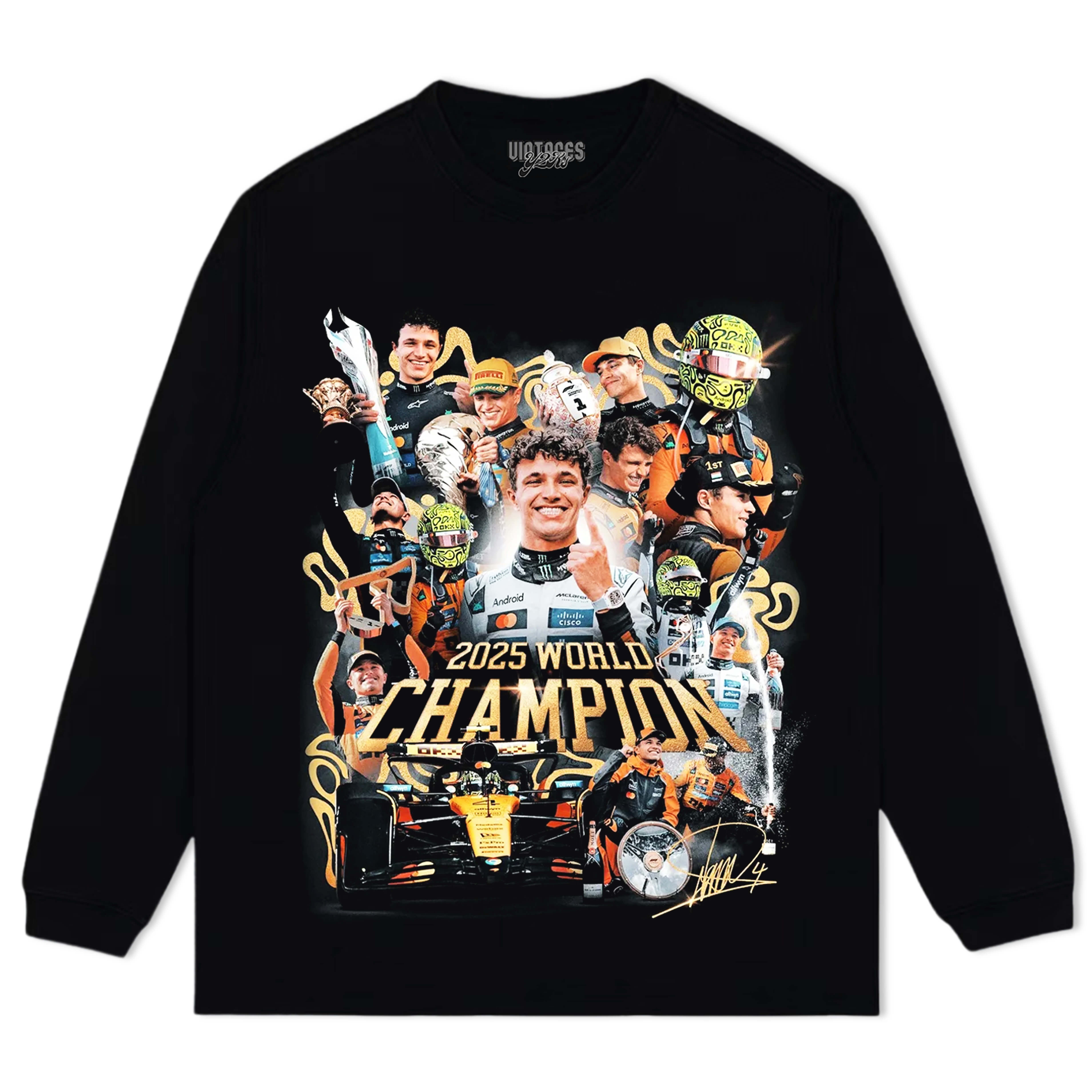 LANDO NORRIS 2025 WORLD CHAMPION V2 TEE & LS & HOODIE