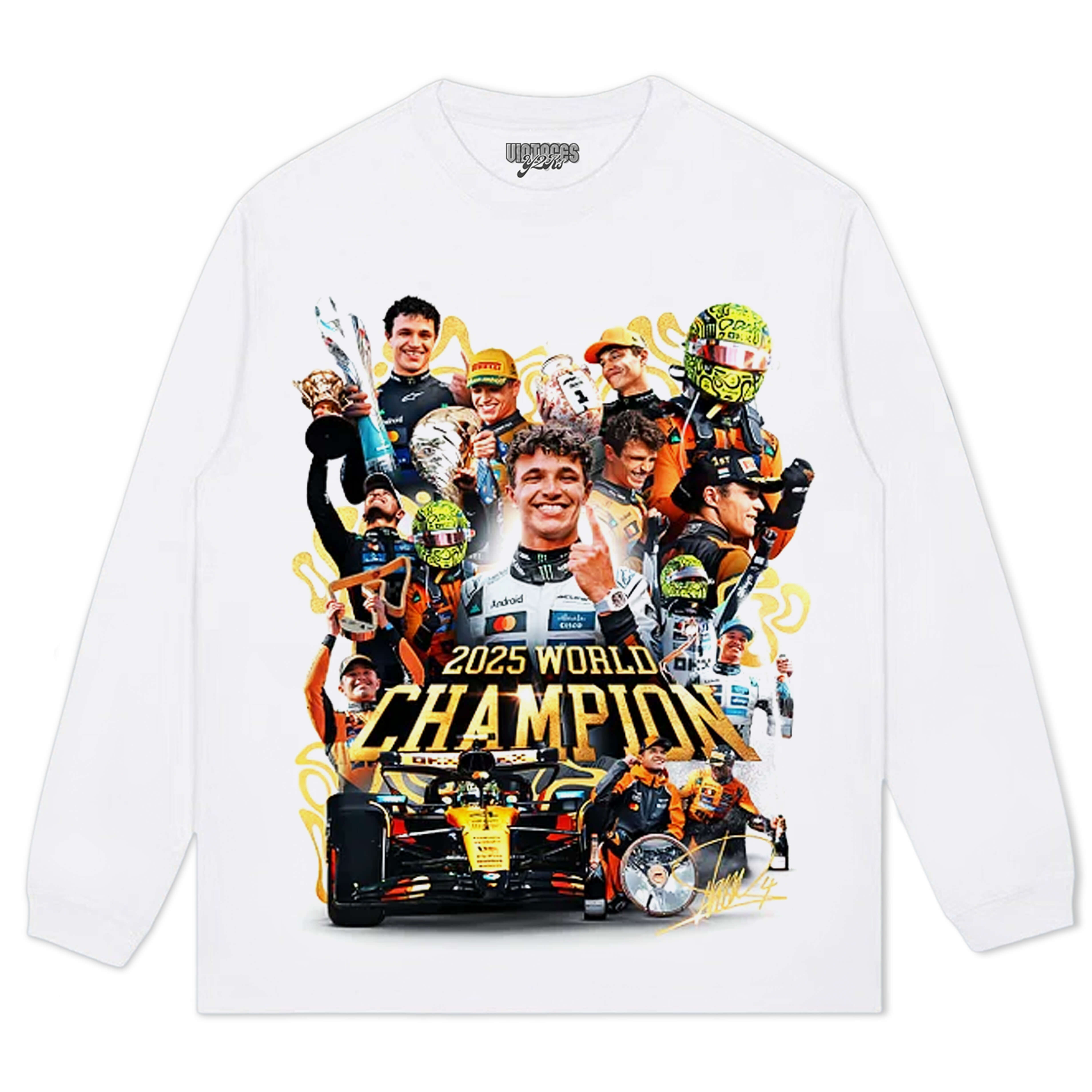 LANDO NORRIS 2025 WORLD CHAMPION V2 TEE & LS & HOODIE