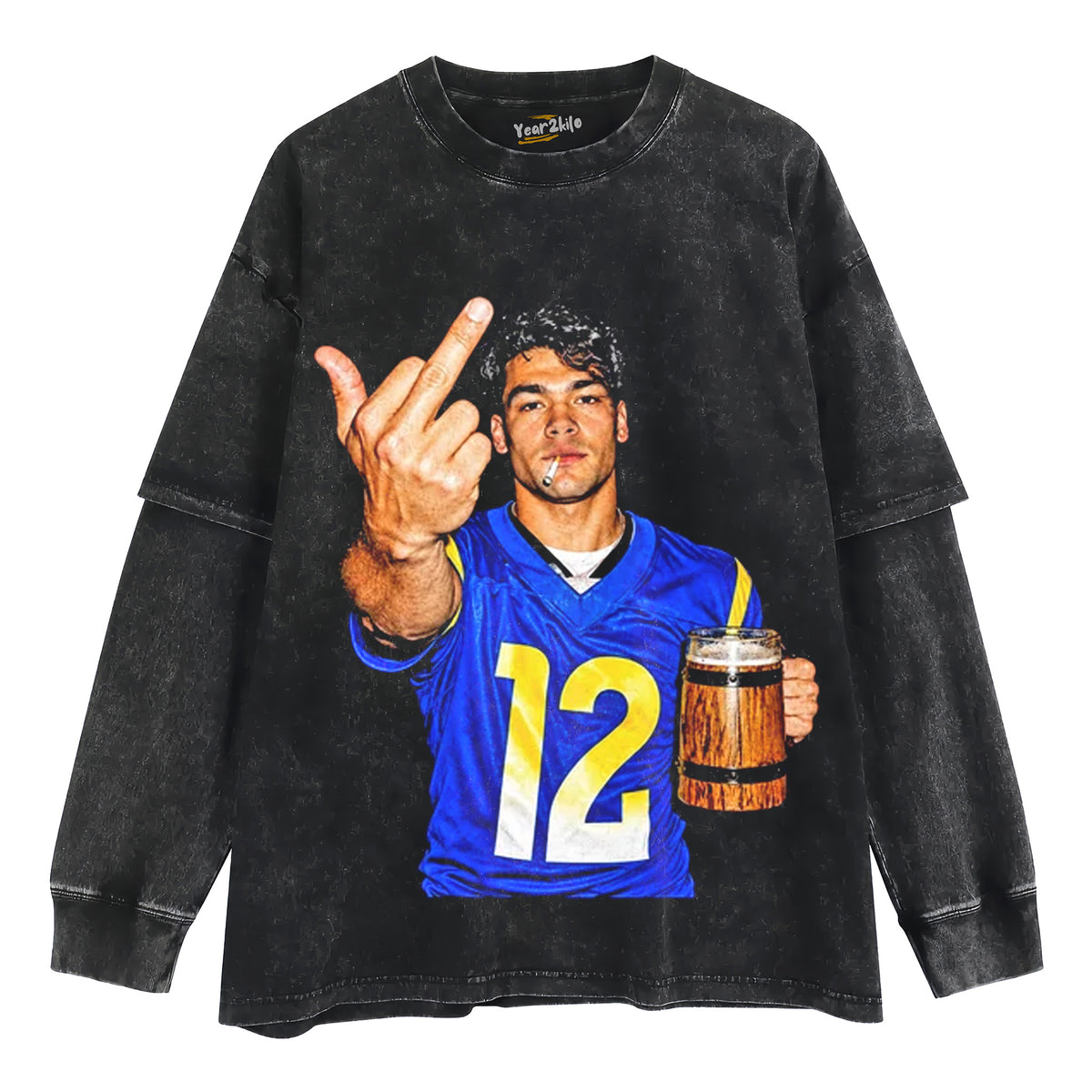LOS ANGELES RAMS PUKA NACUA DRINKING & MIDDLE FINGER TANK TOP & TEE & LONG SLEEVE & LAYERED LS & HOODIE
