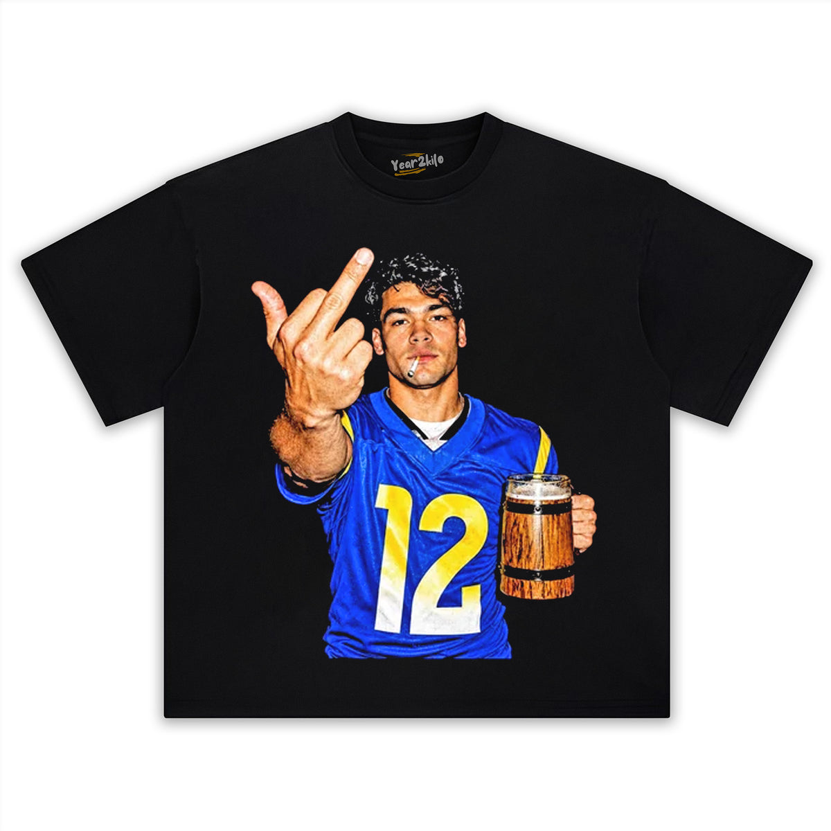 LOS ANGELES RAMS PUKA NACUA DRINKING & MIDDLE FINGER TANK TOP & TEE & LONG SLEEVE & LAYERED LS & HOODIE