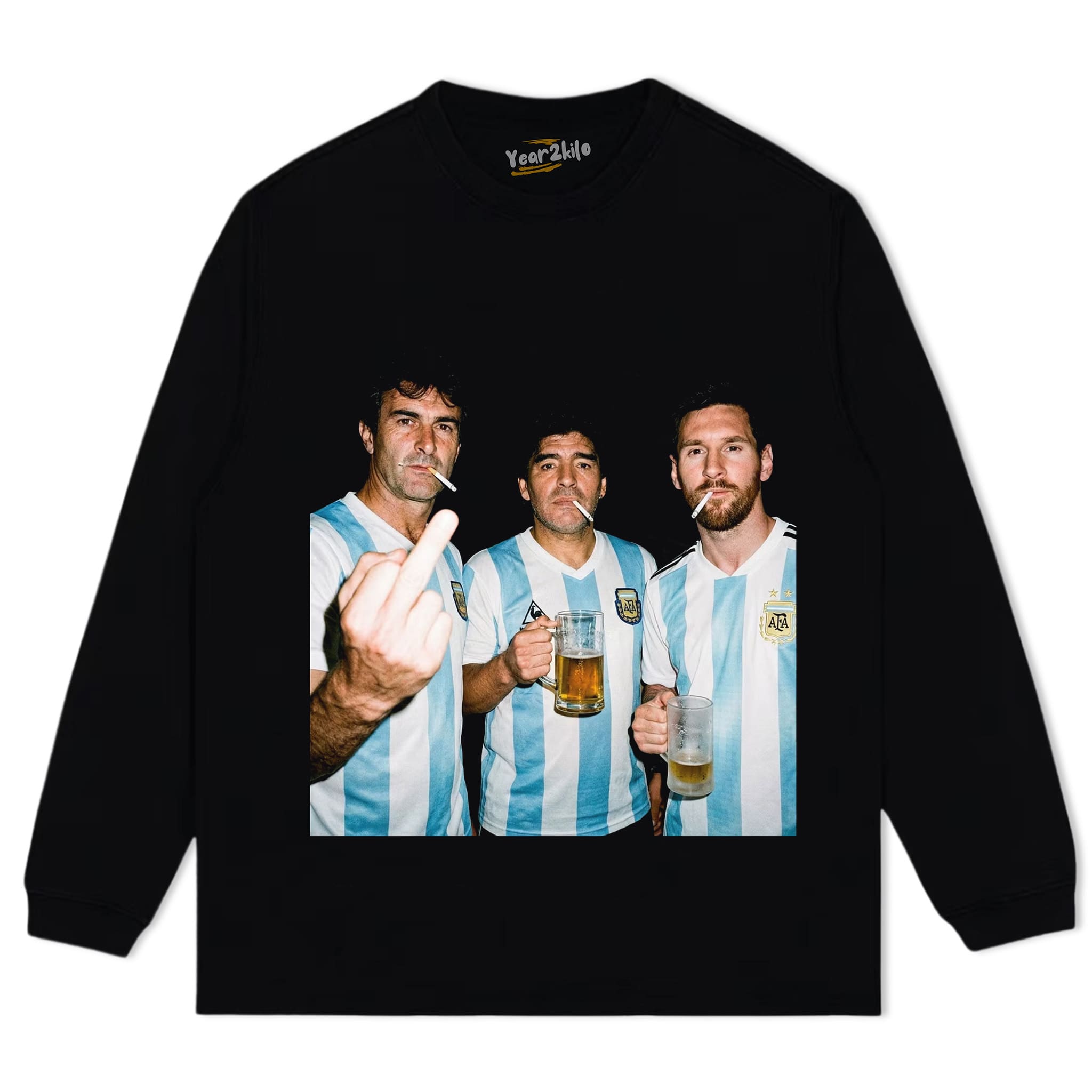MARIO KEMPES & DIEGO MARADONA & LIONEL MESSI ARGENTINA LEGENDS TANK TOP & TEE & LONG SLEEVE & LAYERED LS & HOODIE